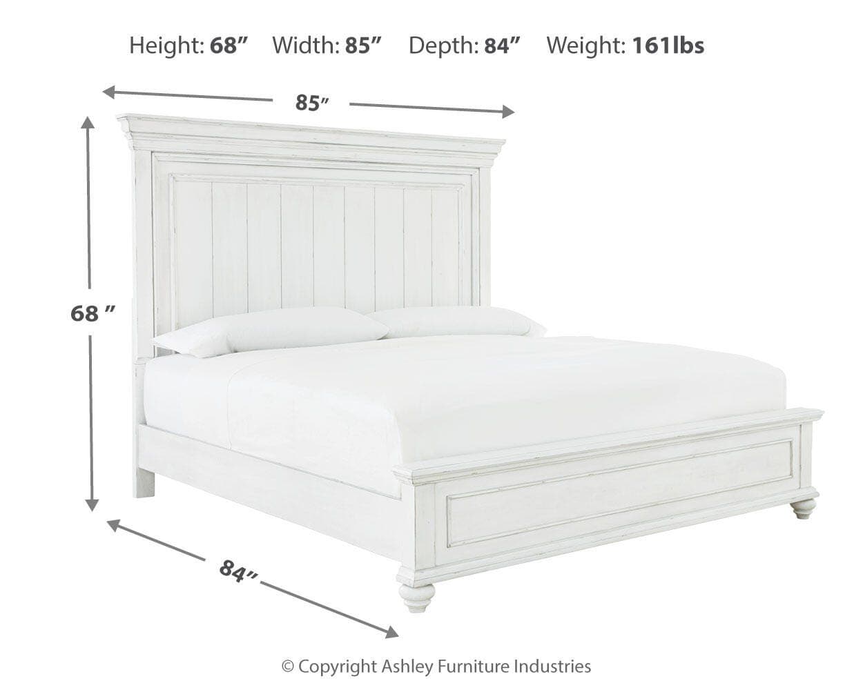 Kanwyn King Panel Bed — White — view 4