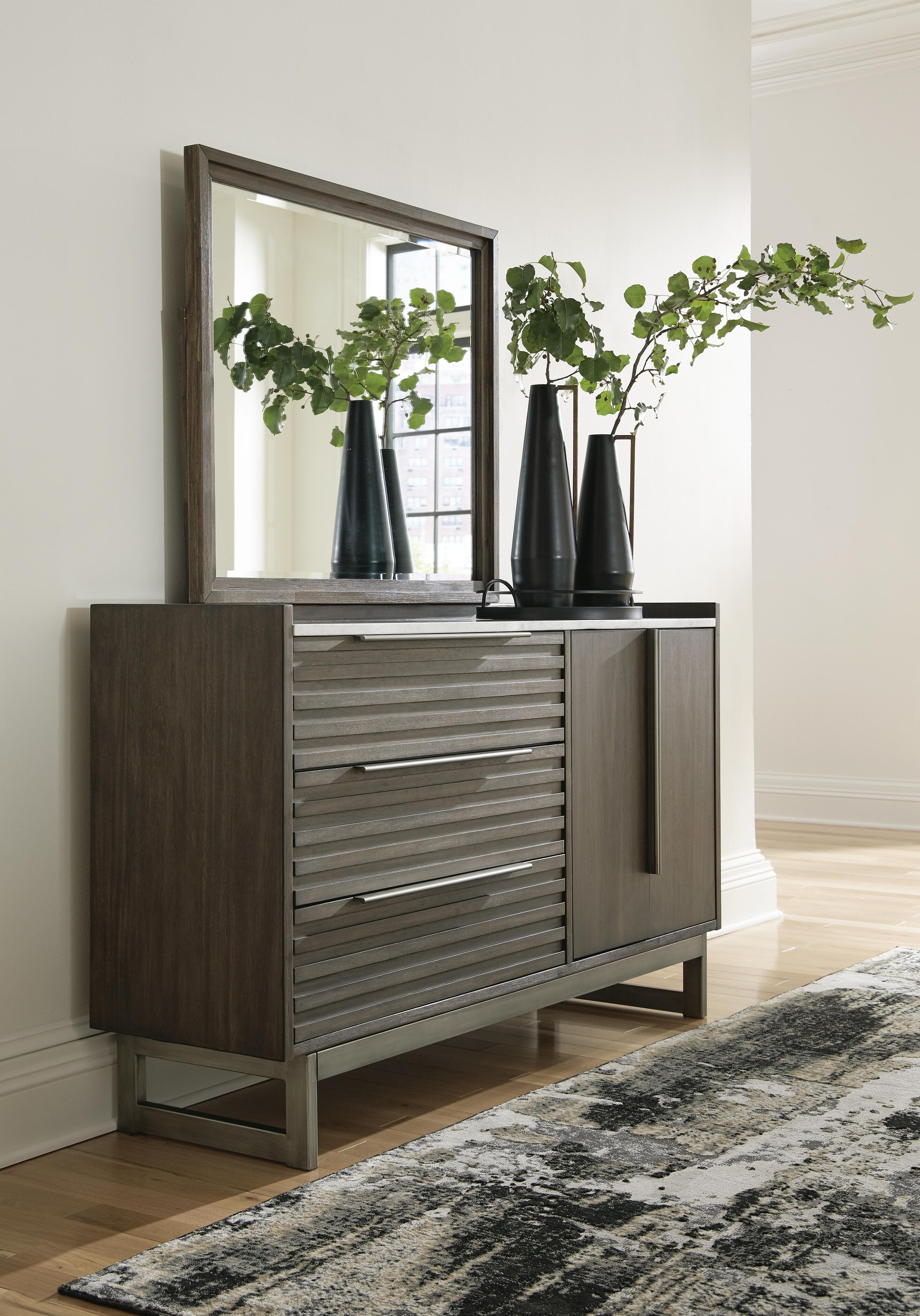 Arkenton Dresser and Mirror — Brown/Beige — view 2