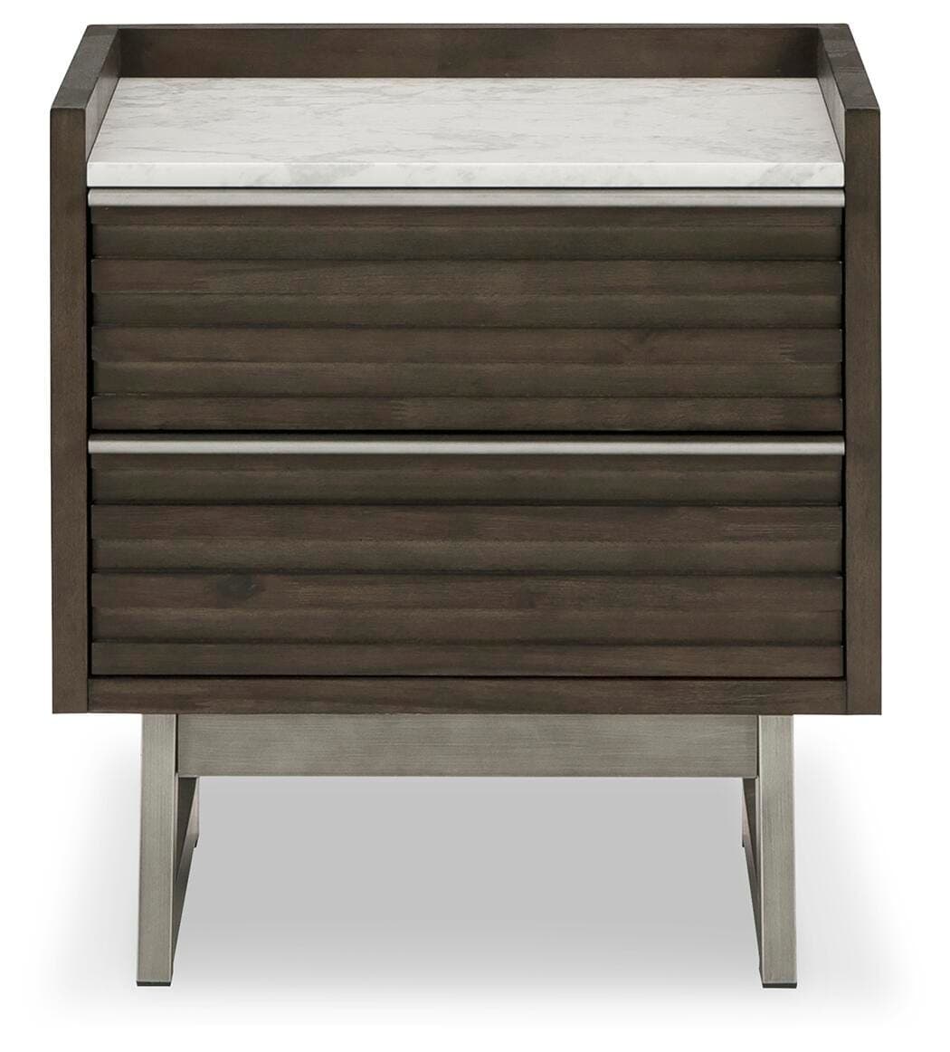 Arkenton Nightstand — White & Brown/Beige — view 4