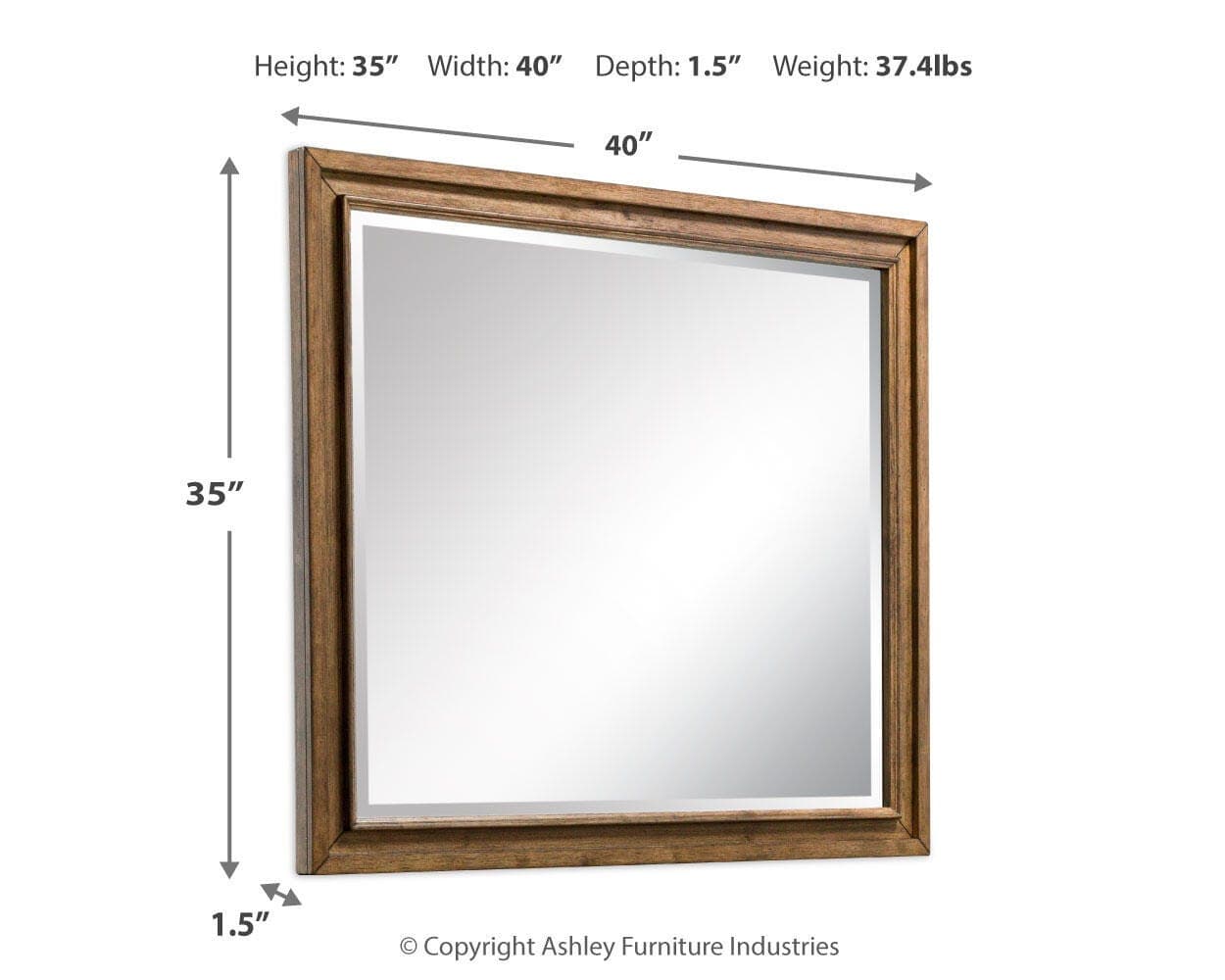 Sturlayne Bedroom Mirror — Brown/Beige — view 3