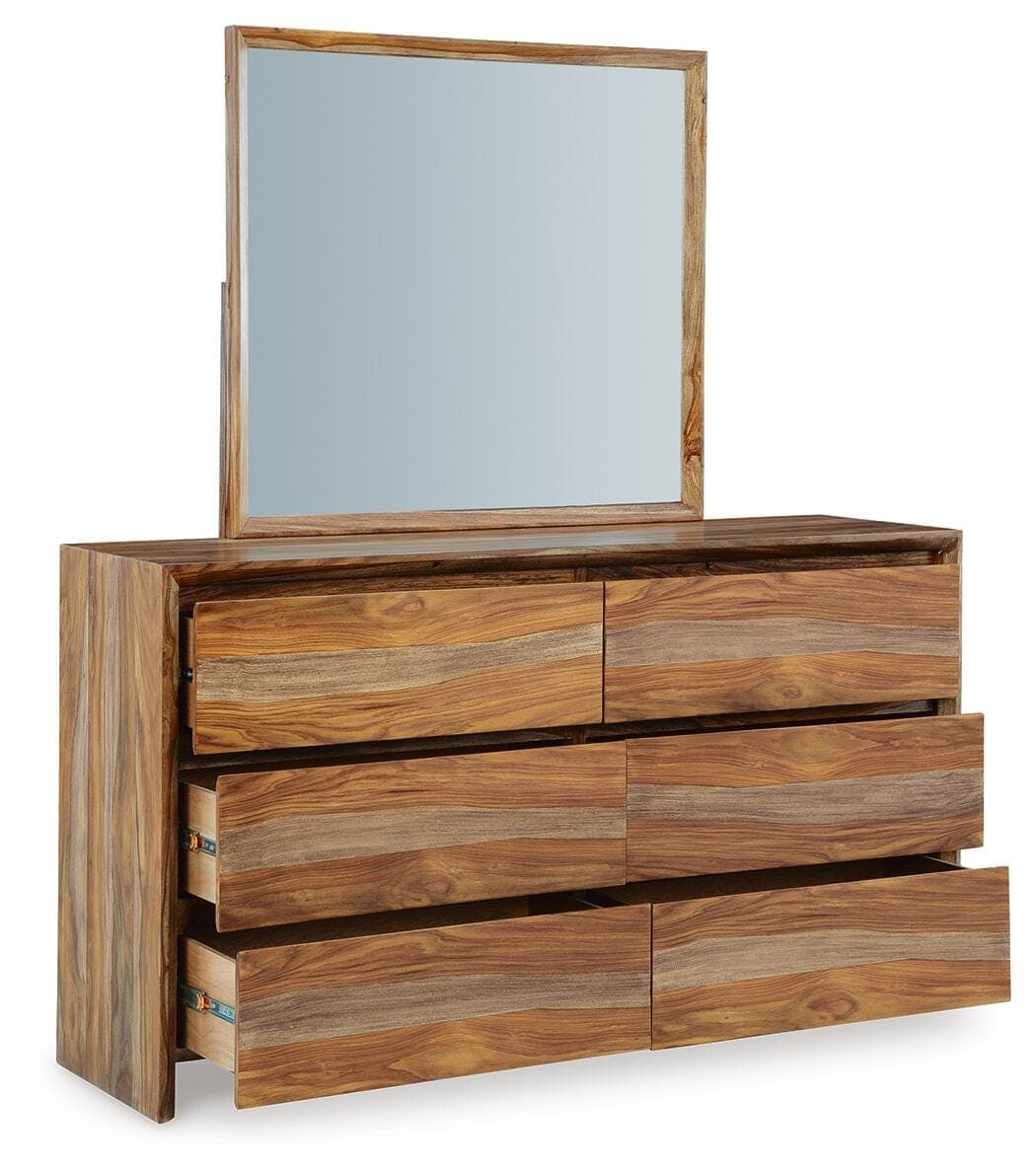 Dressonni Dresser and Mirror — Brown/Beige — view 3
