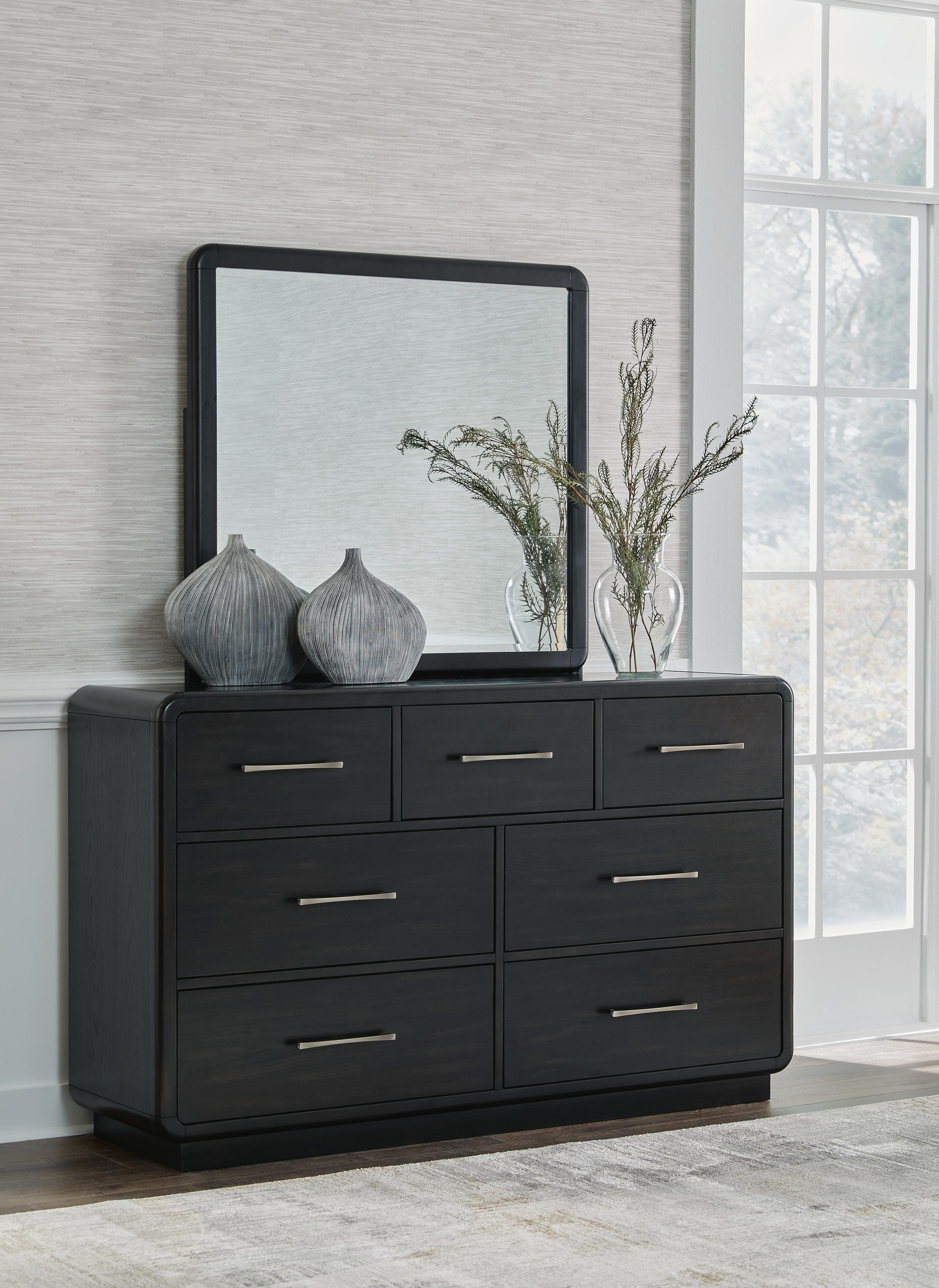 Rowanbeck Dresser and Mirror — Black/Gray — view 2