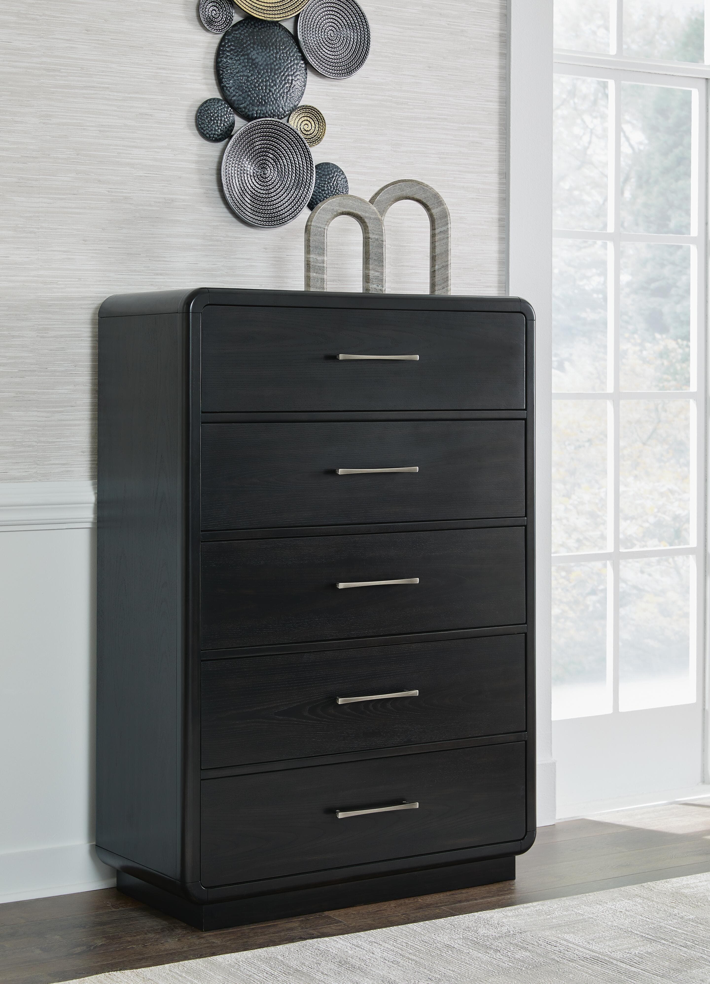 Rowanbeck Chest of Drawers — Black/Gray — view 2