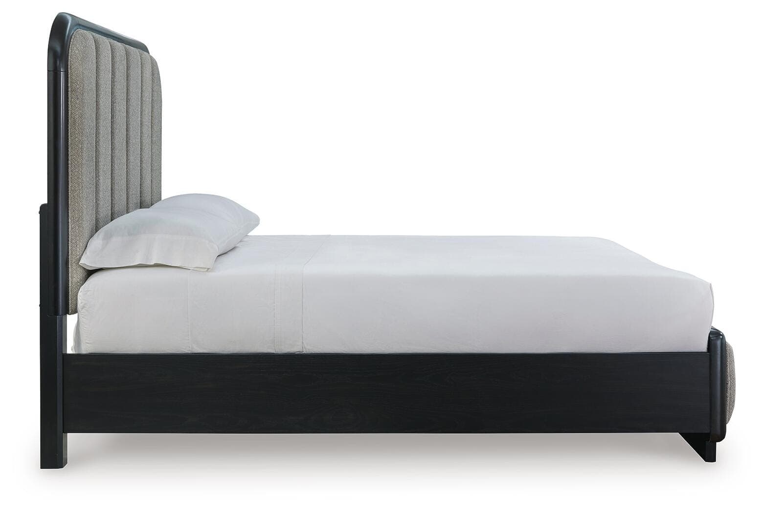 Rowanbeck Queen Upholstered Panel Bed — Black/Gray — view 5