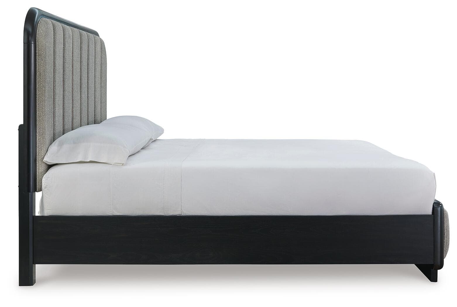Rowanbeck King Upholstered Panel Bed — Black/Gray — view 5