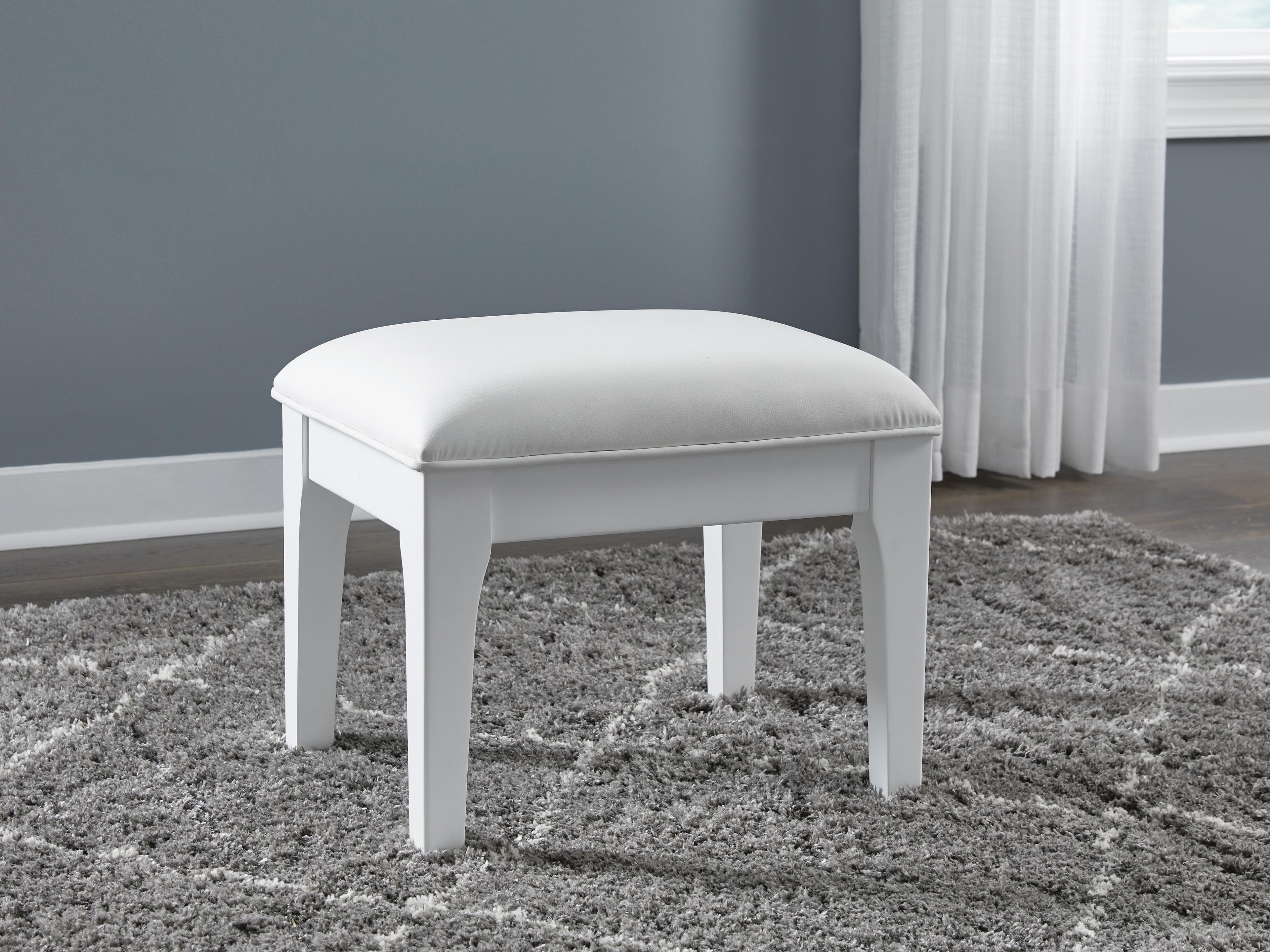 Chalanna Vanity Stool — White — view 2