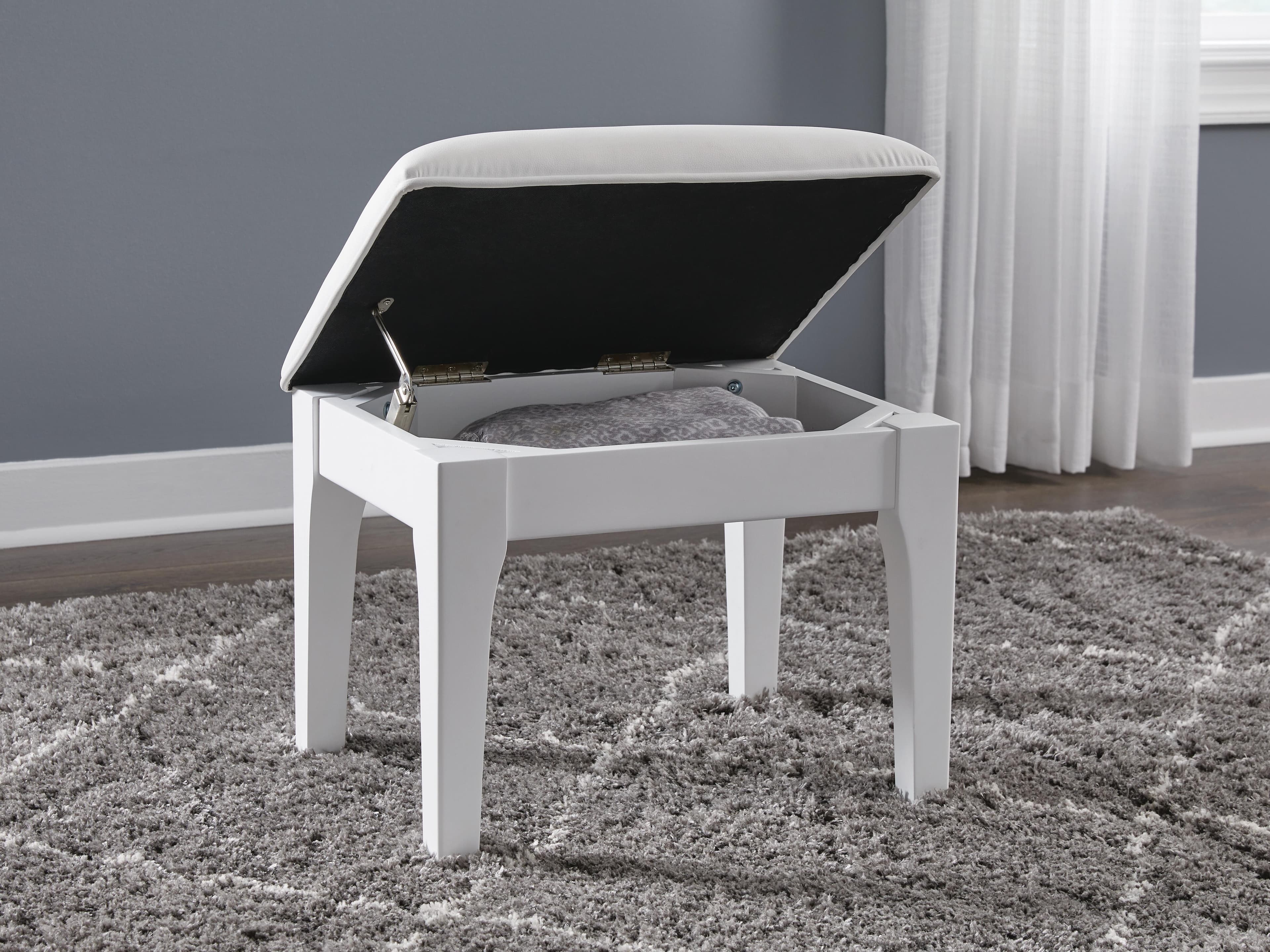 Chalanna Vanity Stool — White — view 6