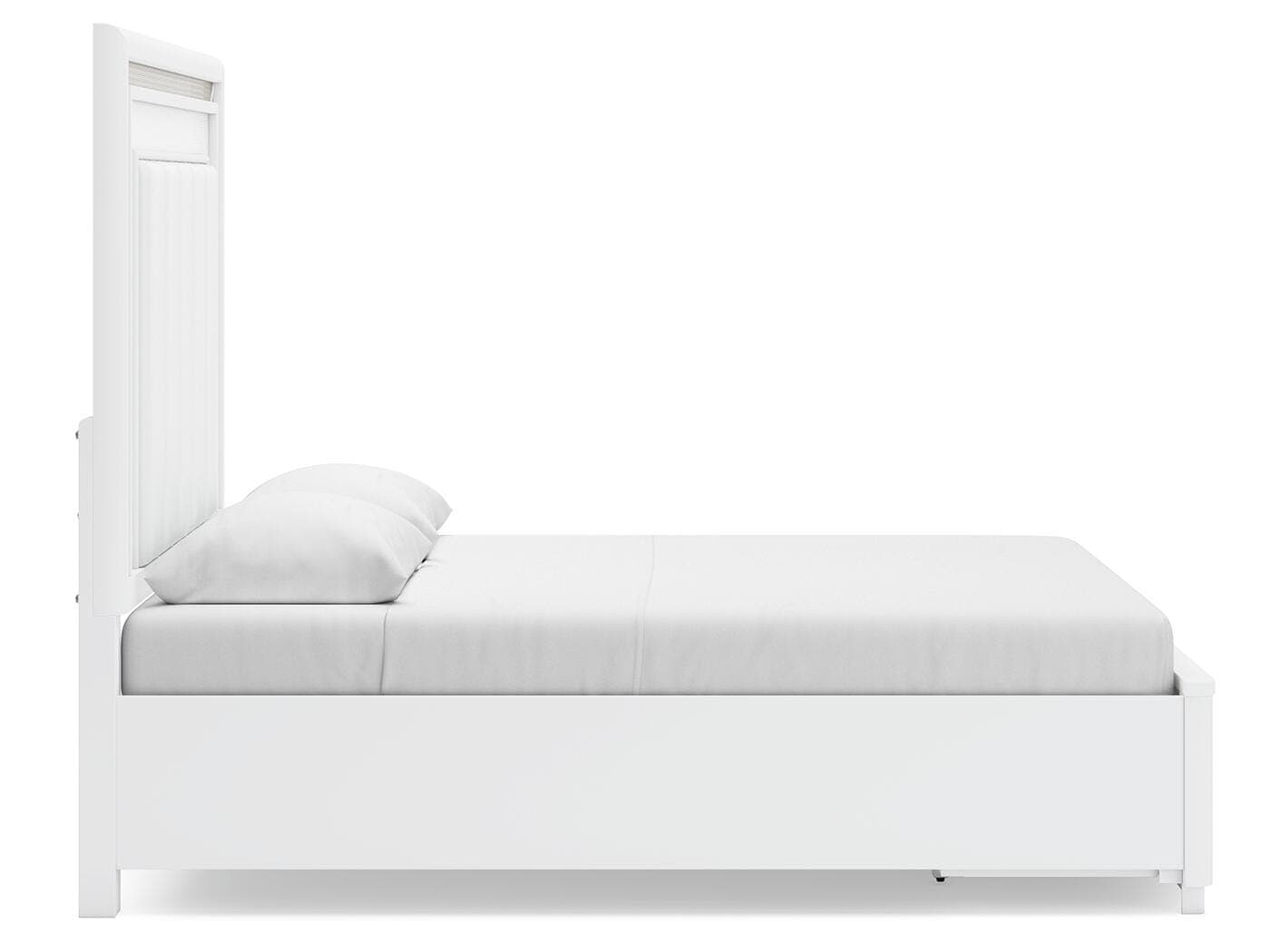 Chalanna Queen Upholstered Storage Bed — White — view 4