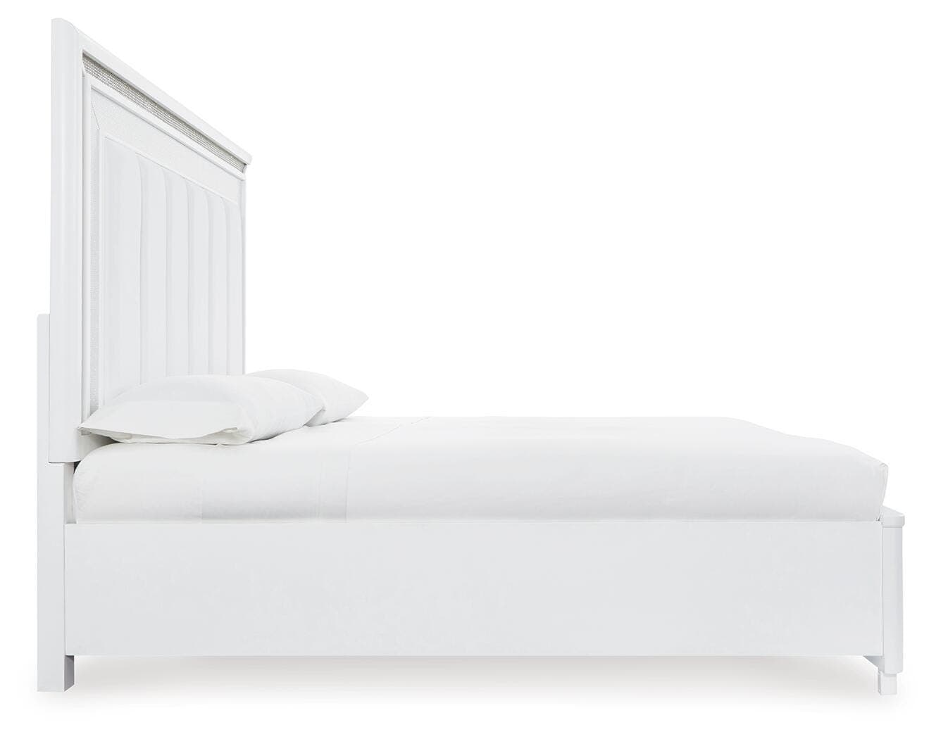 Chalanna California King Upholstered Storage Bed — White — view 6