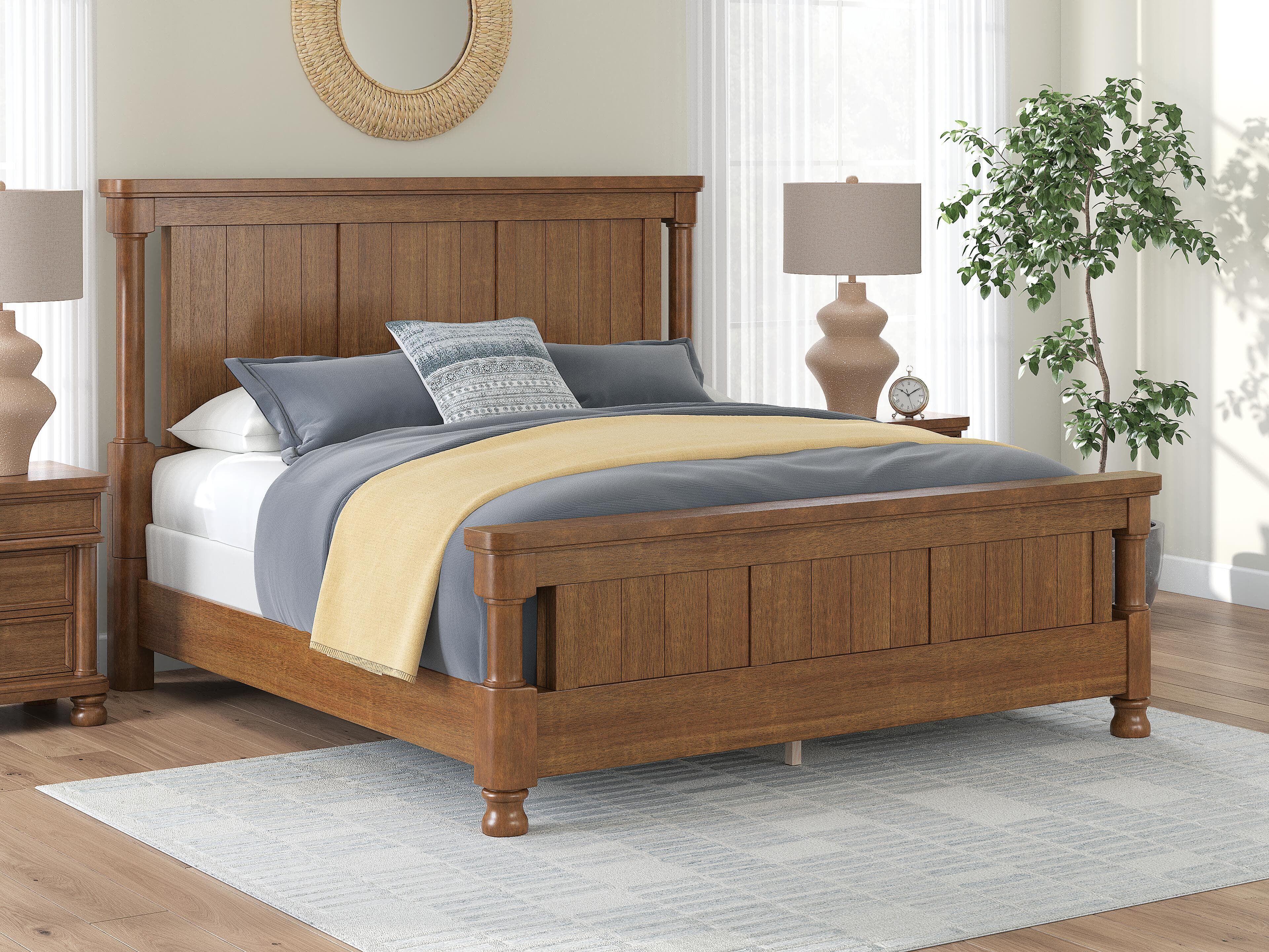 Chadworth King Poster Bed — Brown — view 2