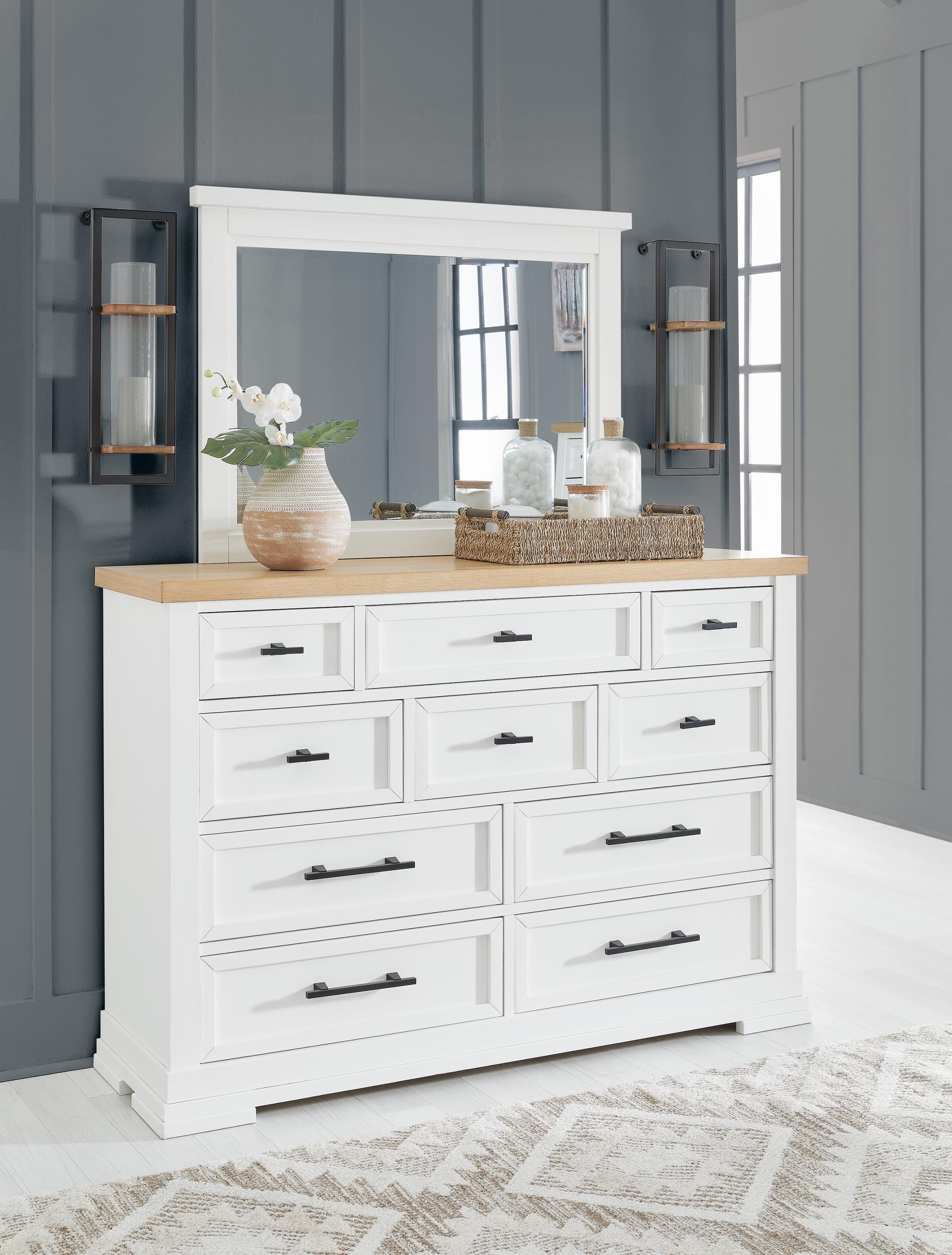 Ashbryn Dresser and Mirror — White — view 2