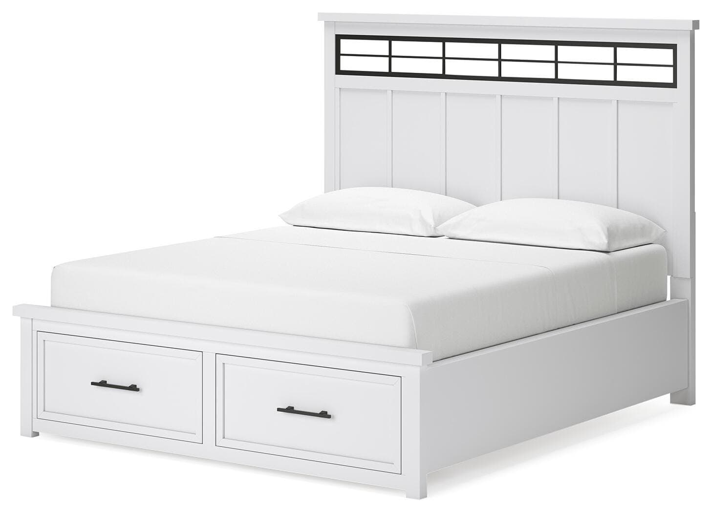 Ashbryn California King Panel Storage Bed — White — view 4