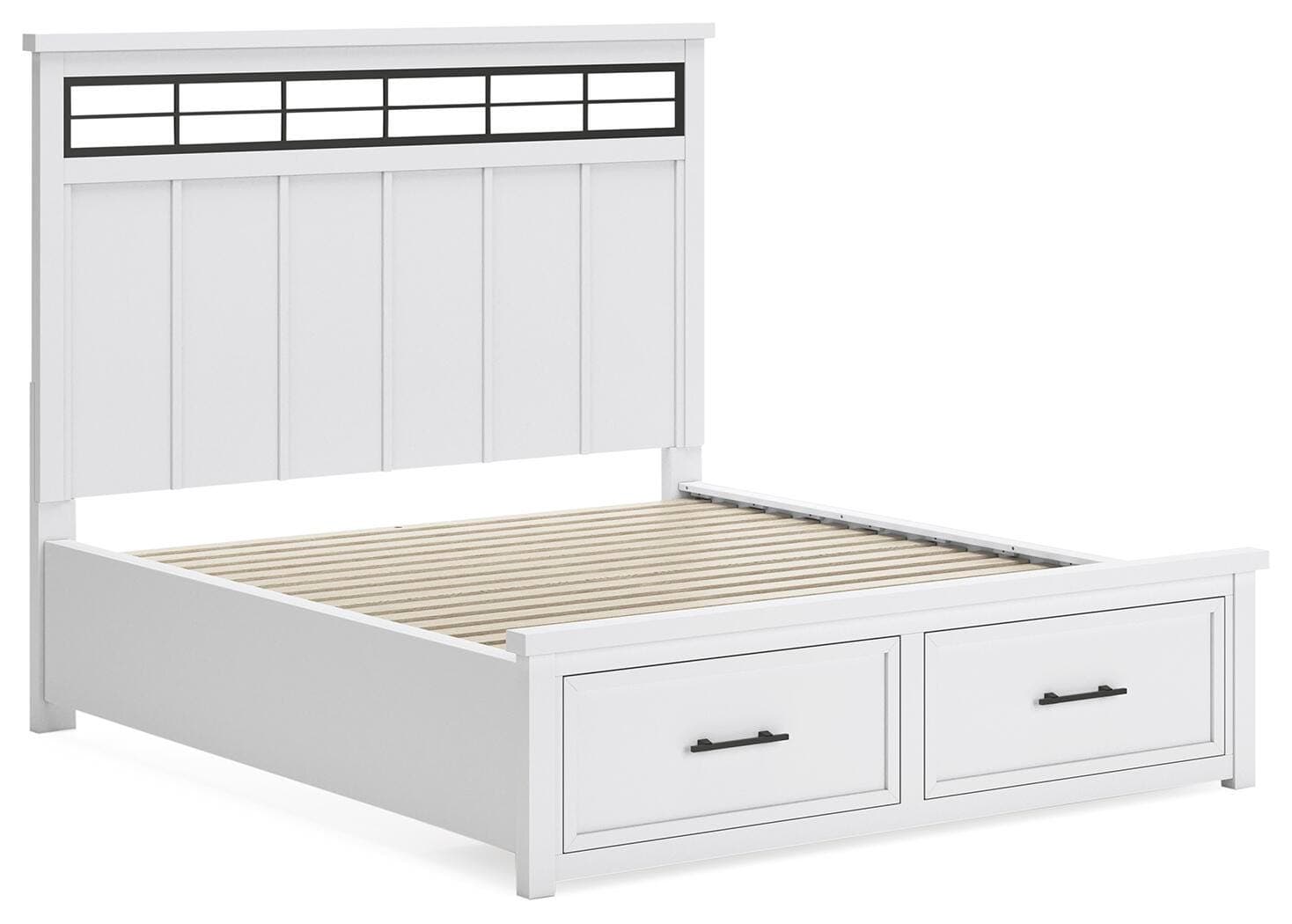 Ashbryn California King Panel Storage Bed — White — view 3