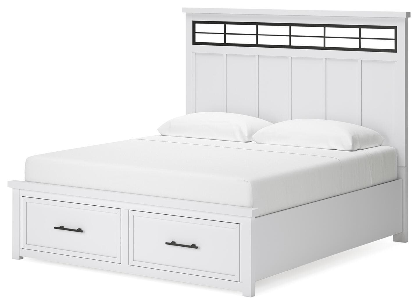 Ashbryn King Panel Storage Bed — White — view 4
