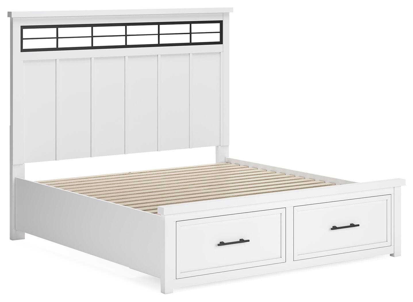 Ashbryn King Panel Storage Bed — White — view 3