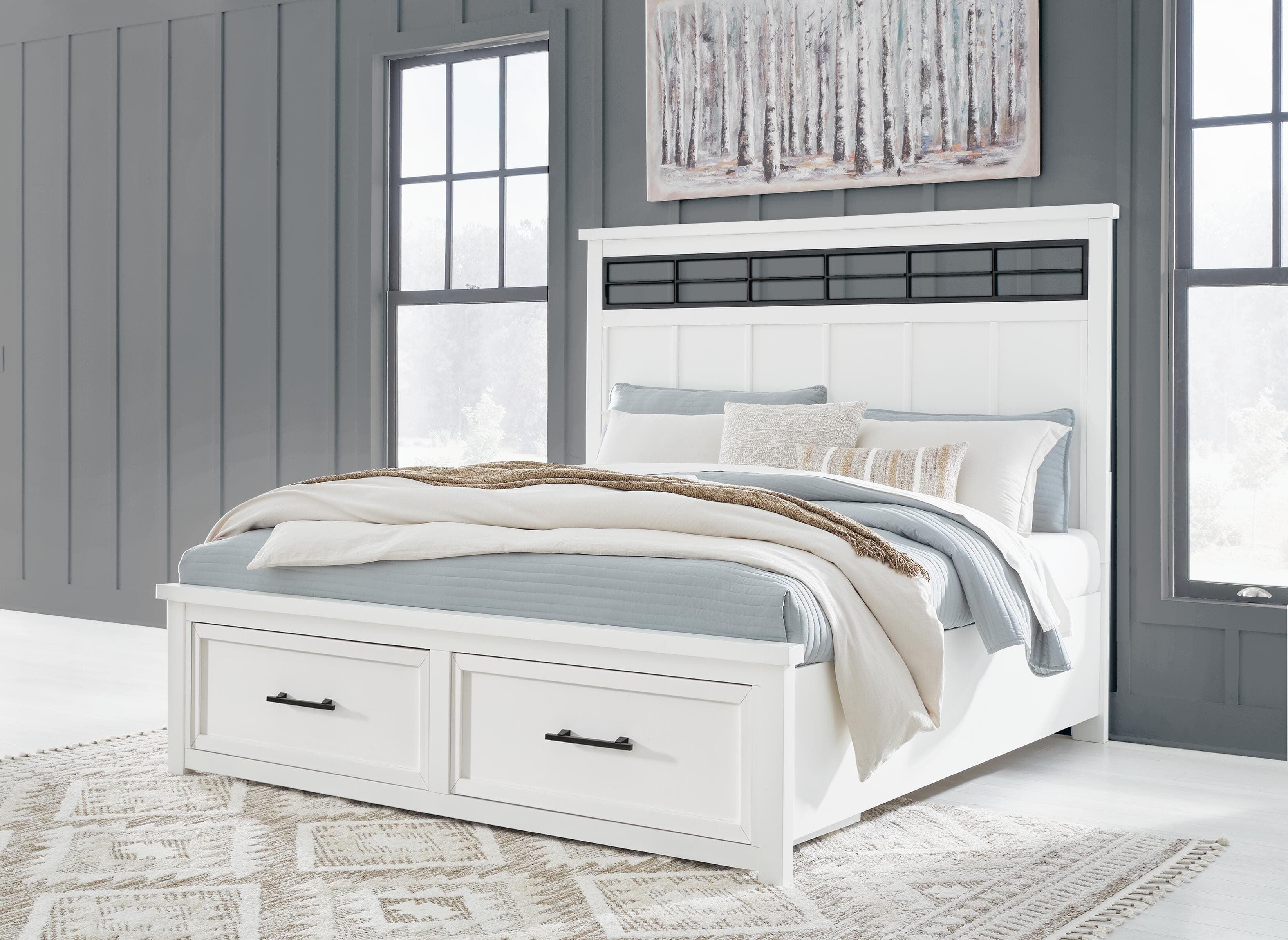 Ashbryn King Panel Storage Bed — White — view 2