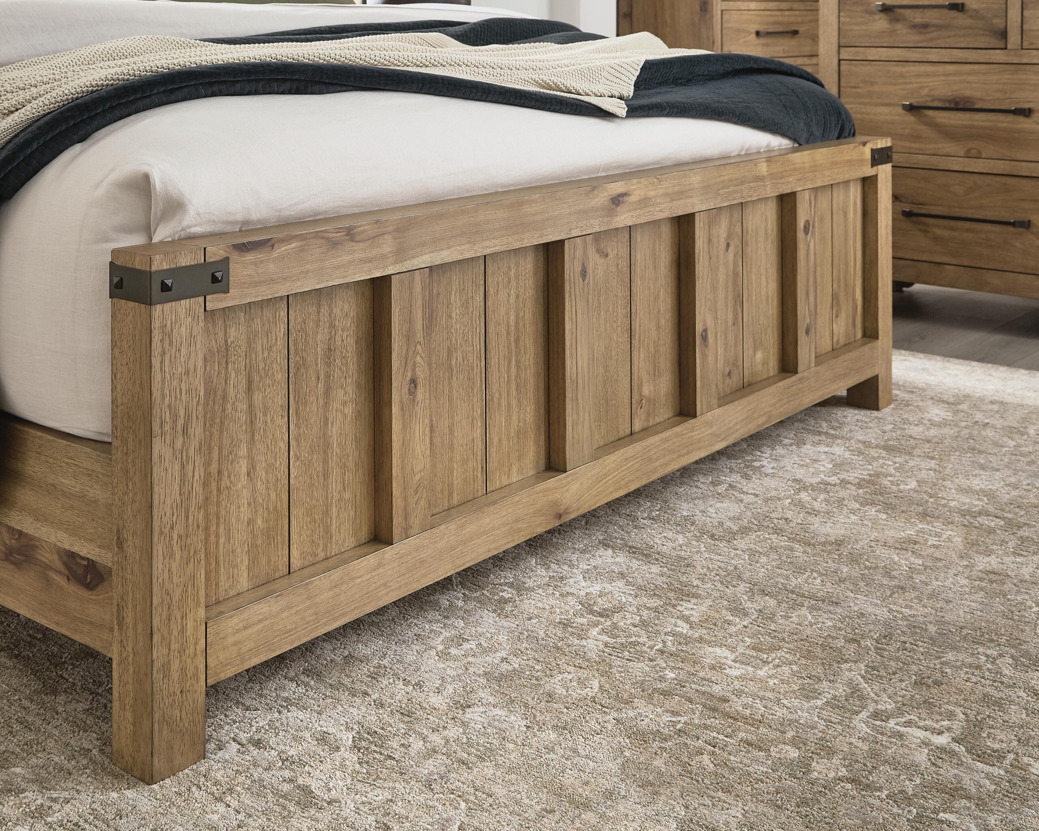 Ridgester King Panel Bed — Light Brown — view 7