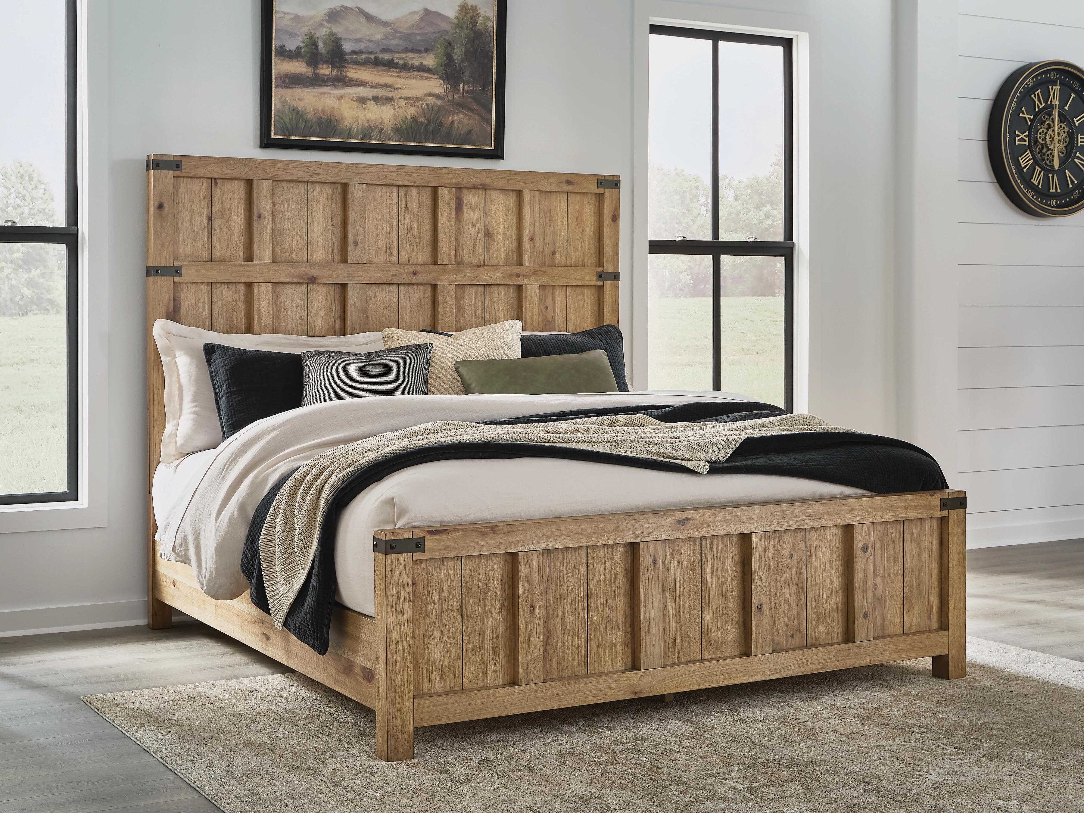 Ridgester King Panel Bed — Light Brown — view 2