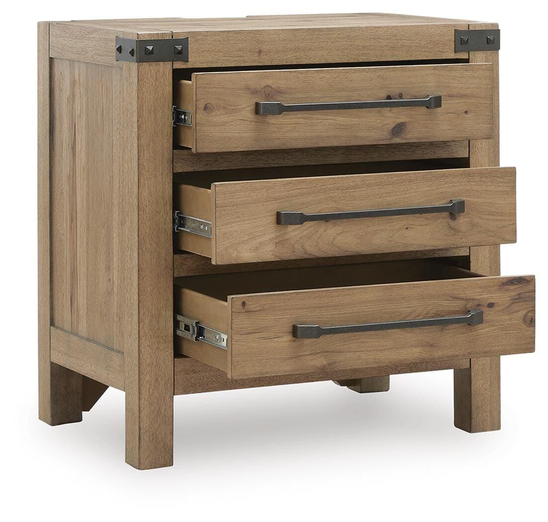 Ridgester Nightstand — Brown/Beige — view 3