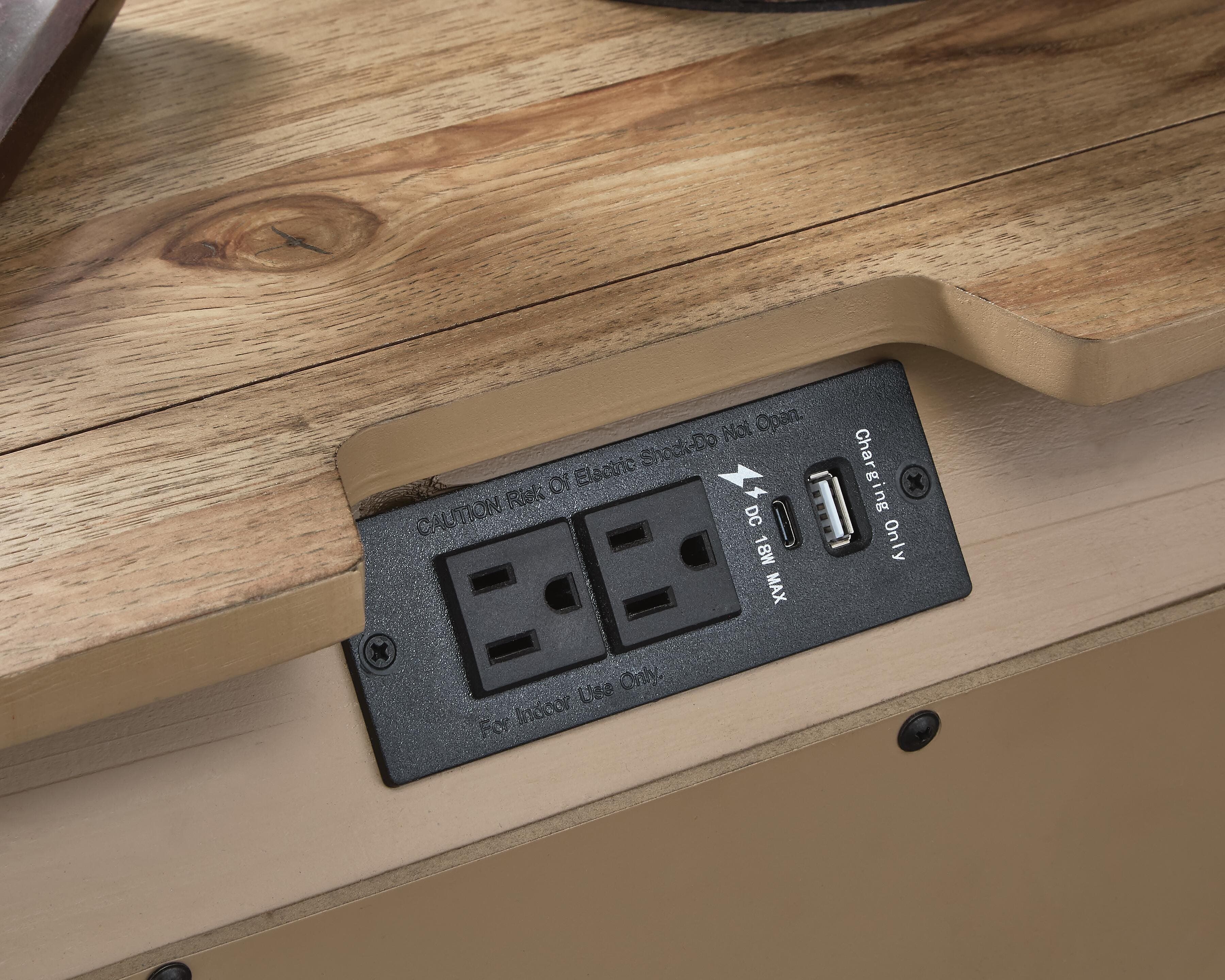Ridgester Nightstand — Brown/Beige — view 6