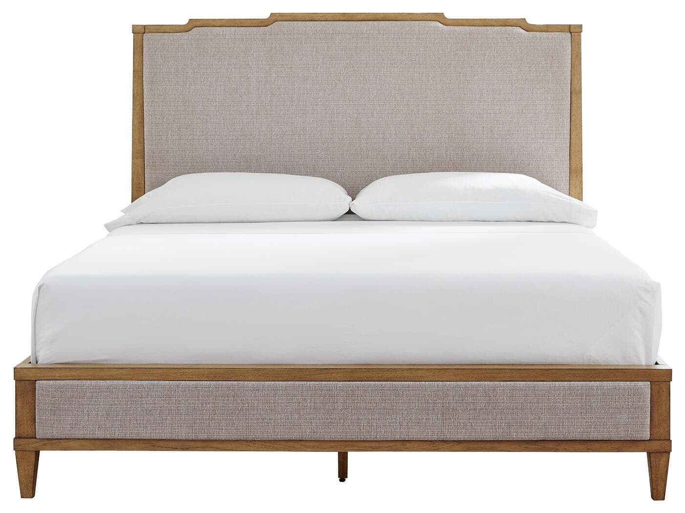 Sharlance California King Upholstered Panel Bed — Brown/Beige — view 4