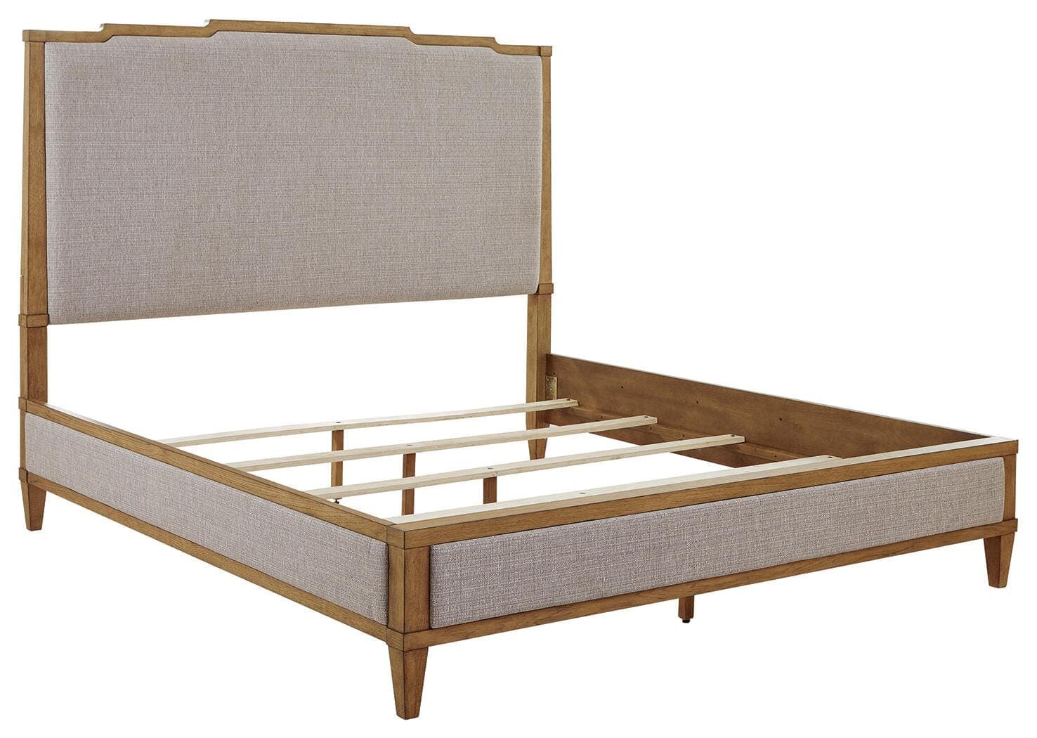 Sharlance California King Upholstered Panel Bed — Brown/Beige — view 3