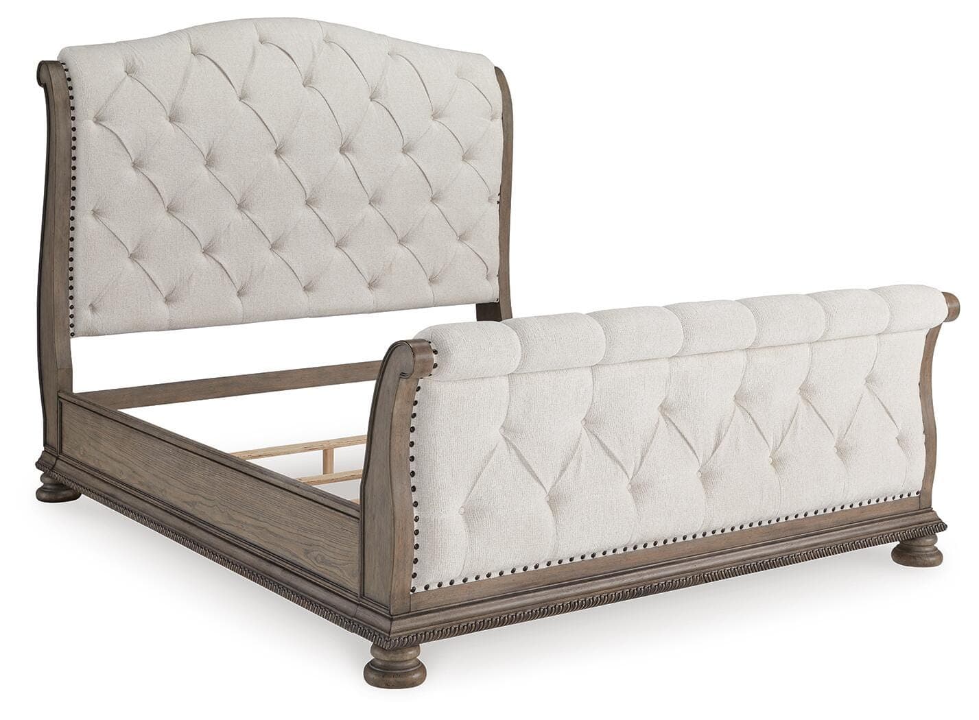 Ardenfield California King Upholstered Sleigh Bed — Brown/Beige — view 3