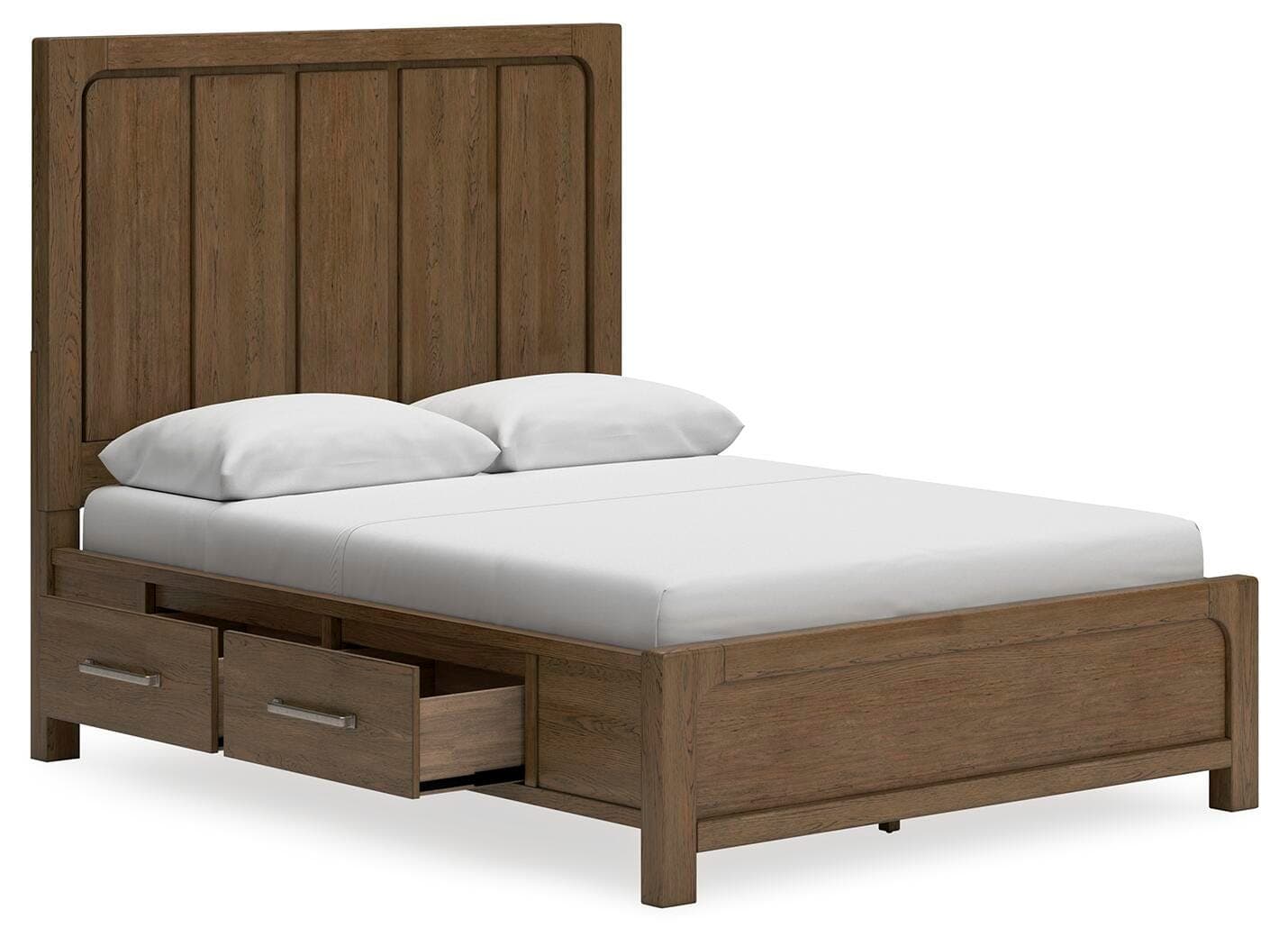 Cabalynn Queen Panel Bed with Storage — Brown/Beige — view 5