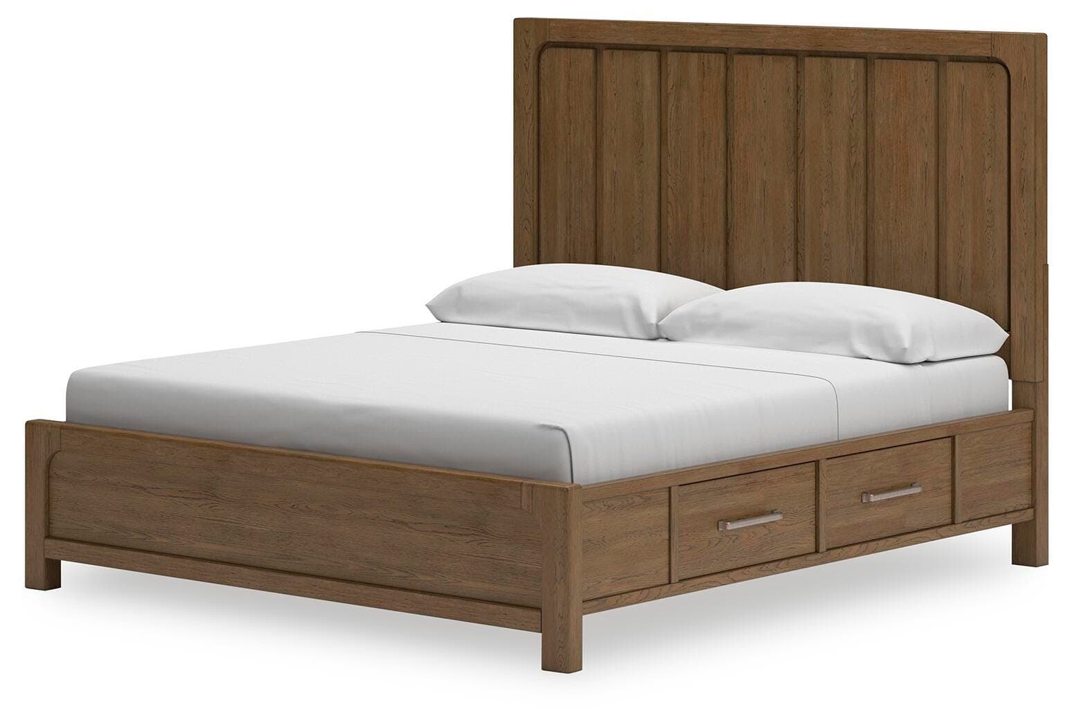 Cabalynn California King Panel Bed with Storage — Brown/Beige — view 4
