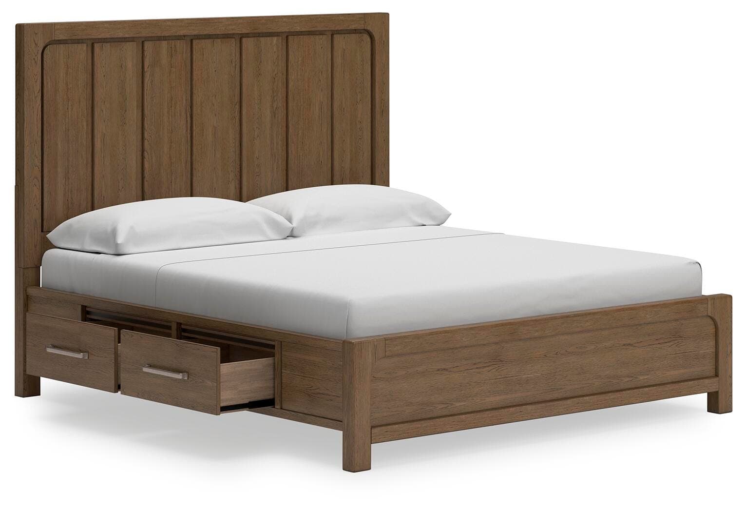 Cabalynn King Panel Bed with Storage — Brown/Beige — view 5