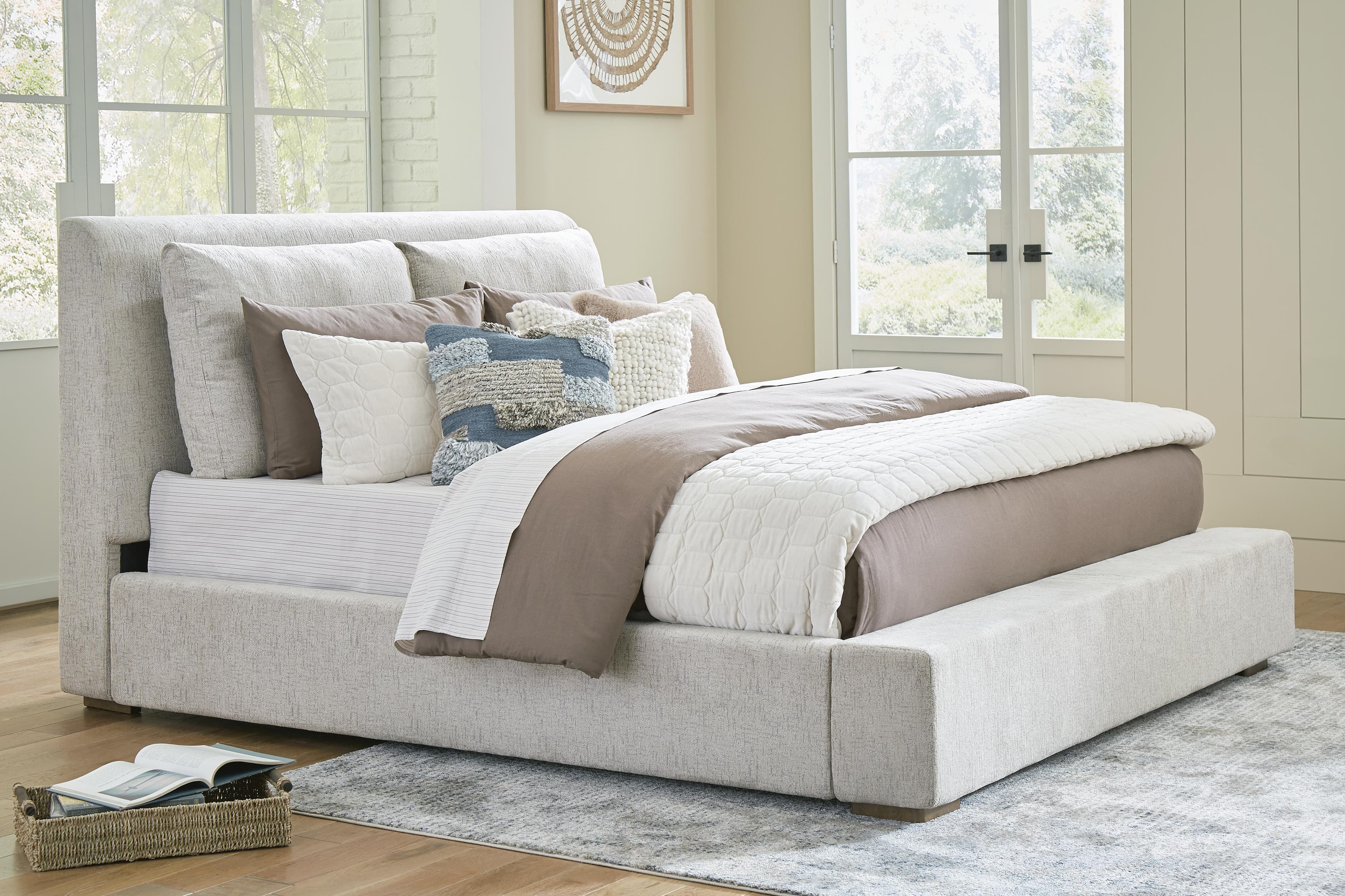 Cabalynn Queen Upholstered Bed — Brown/Beige — view 2