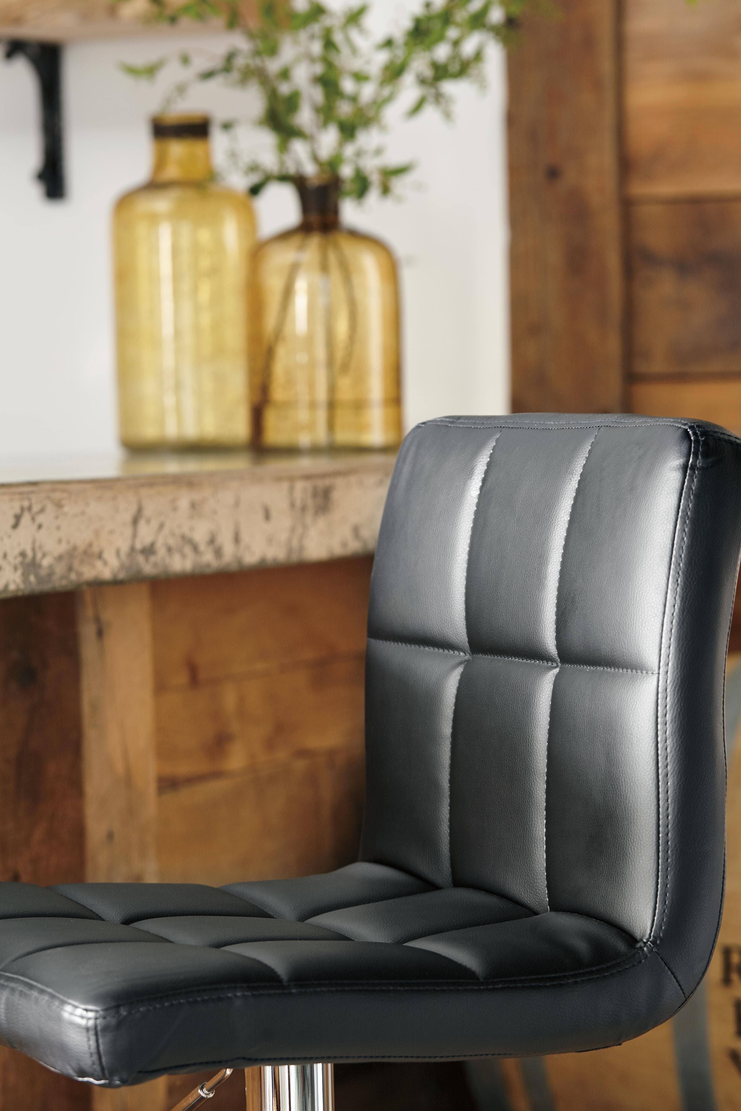 Bellatier Adjustable Height Bar Stool — Black/Gray — view 3