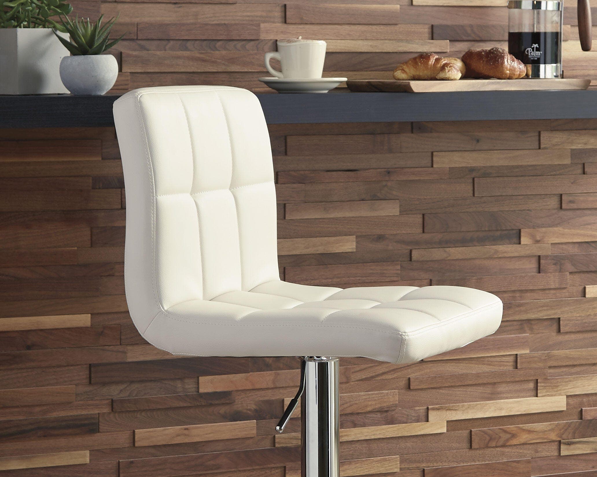 Bellatier Adjustable Height Bar Stool — White — view 4