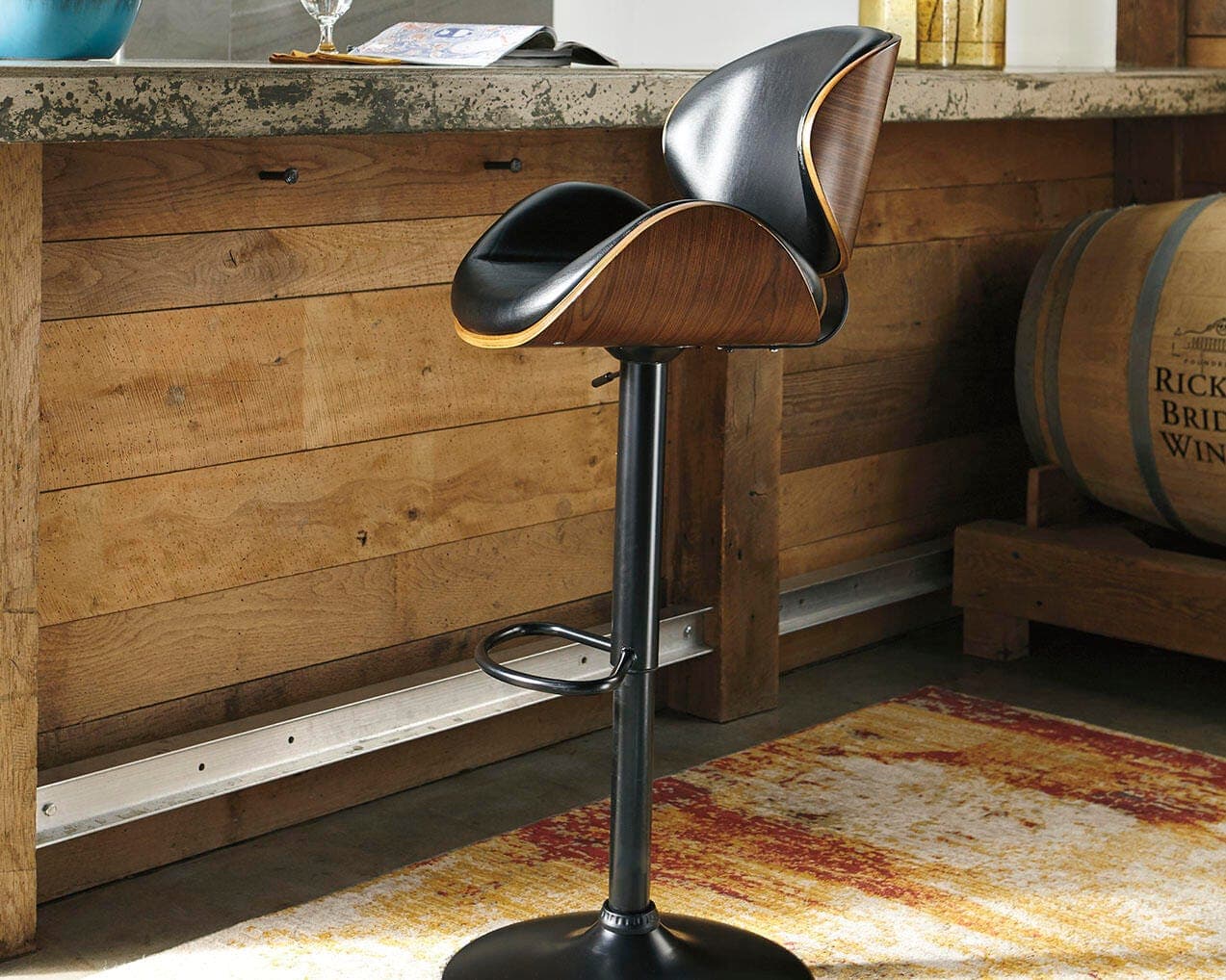 Bellatier Adjustable Height Bar Stool — Brown/Beige — view 2
