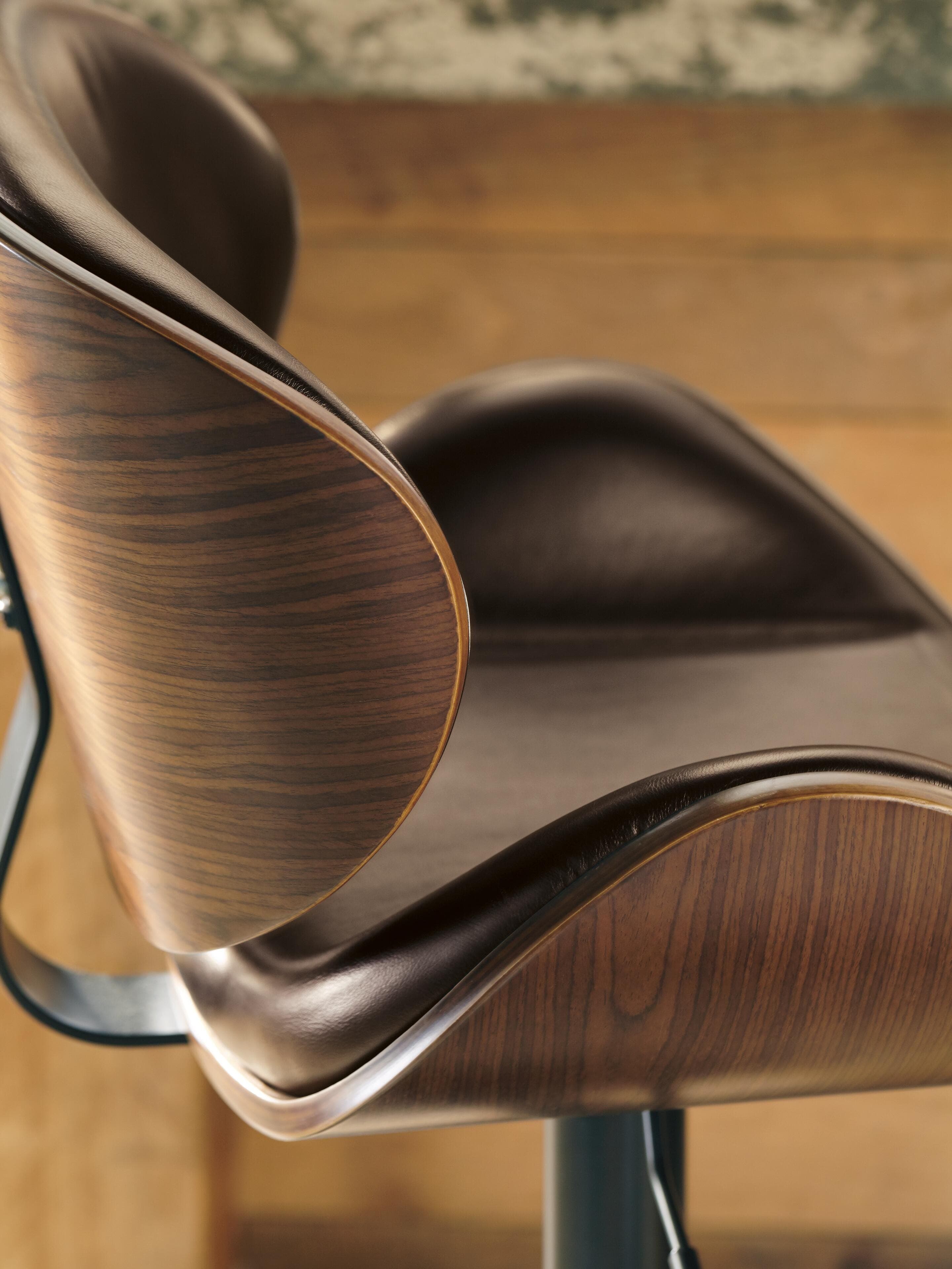 Bellatier Adjustable Height Bar Stool — Brown/Beige — view 3
