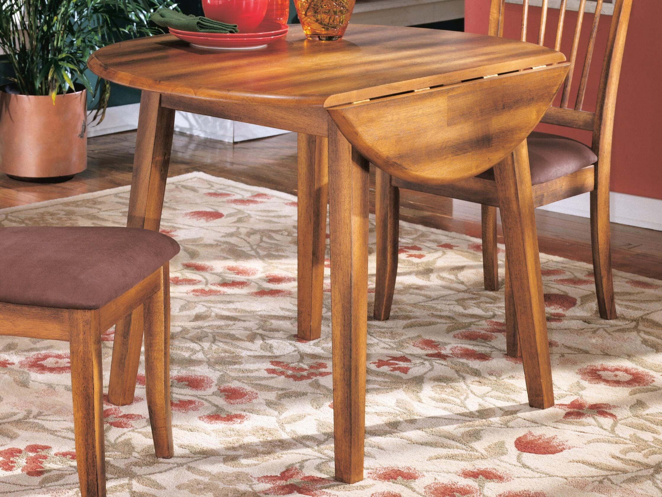 Berringer Dining Drop Leaf Table — Brown/Beige — view 2