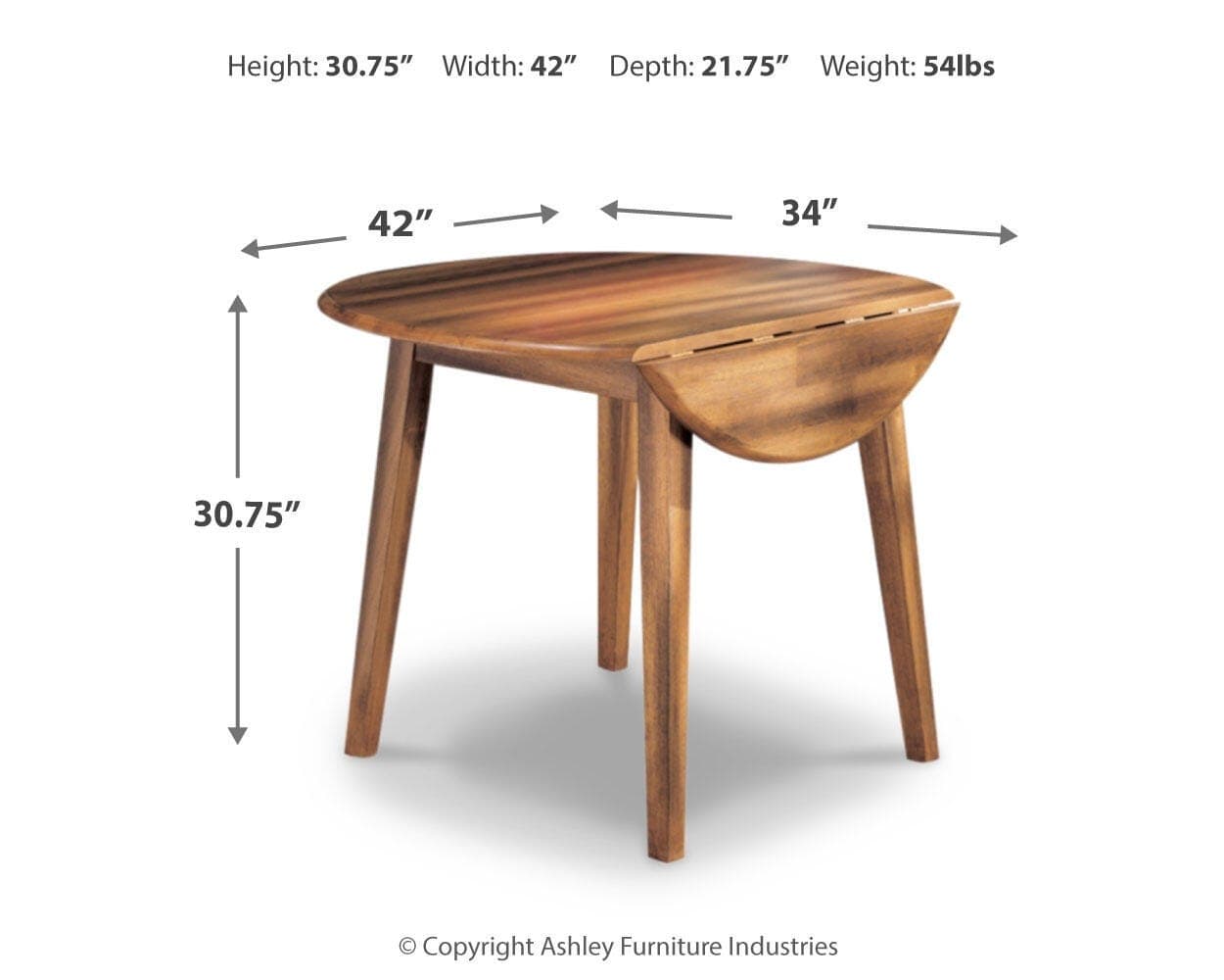 Berringer Dining Drop Leaf Table — Brown/Beige — view 3