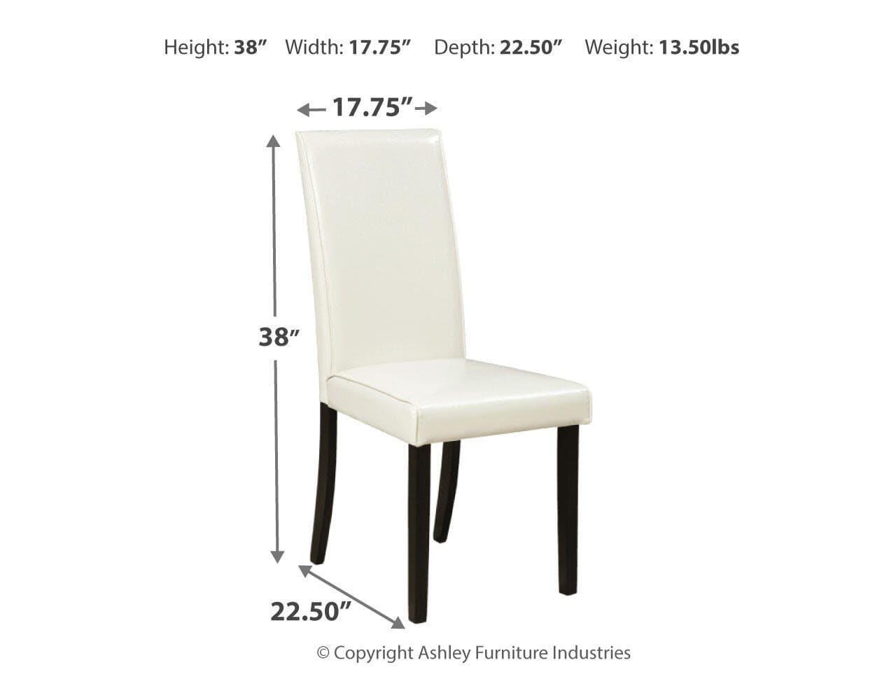 Kimonte Dining Chair — Brown/Beige & White — view 4