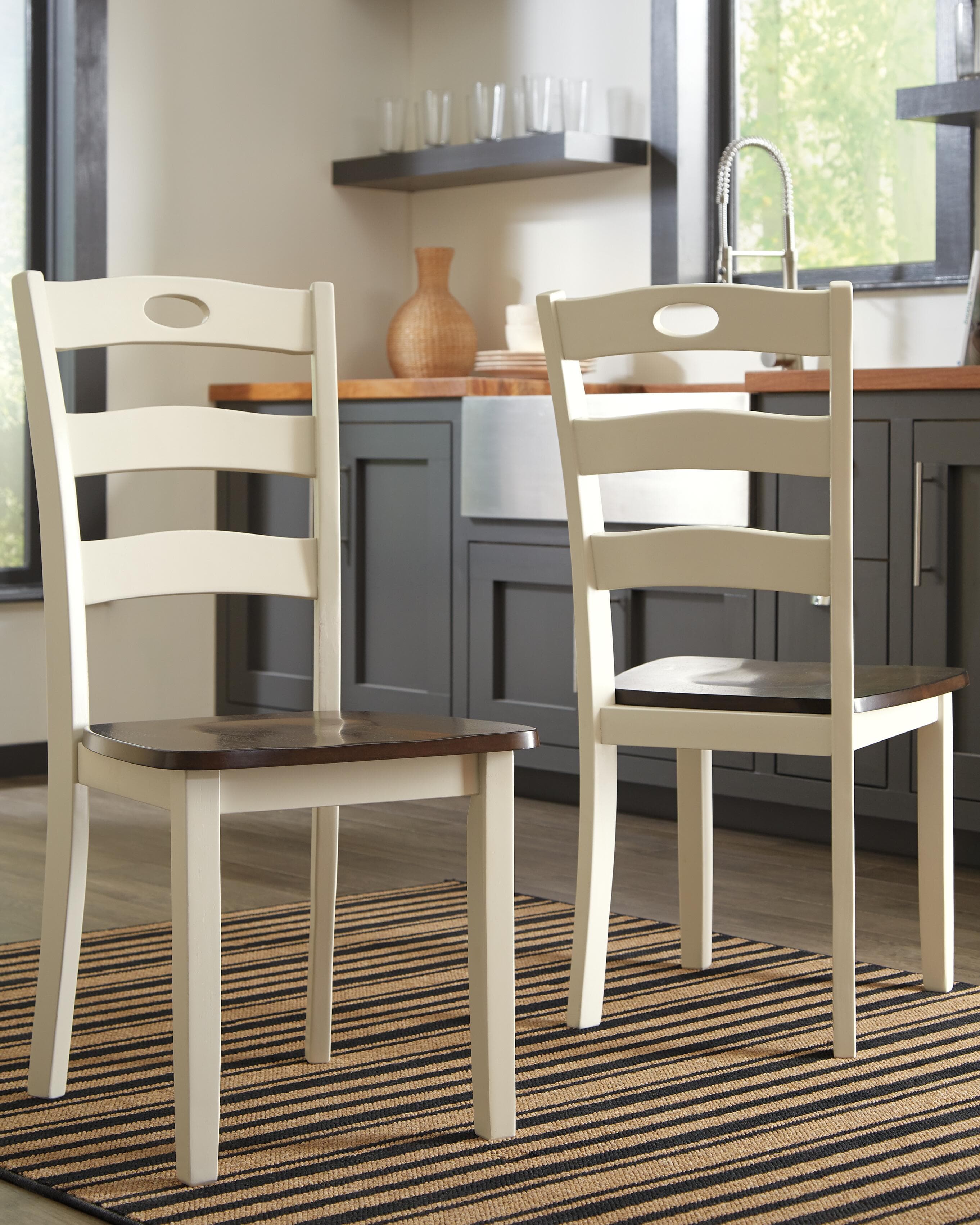 Woodanville Dining Chair — Brown/Beige & White — view 2