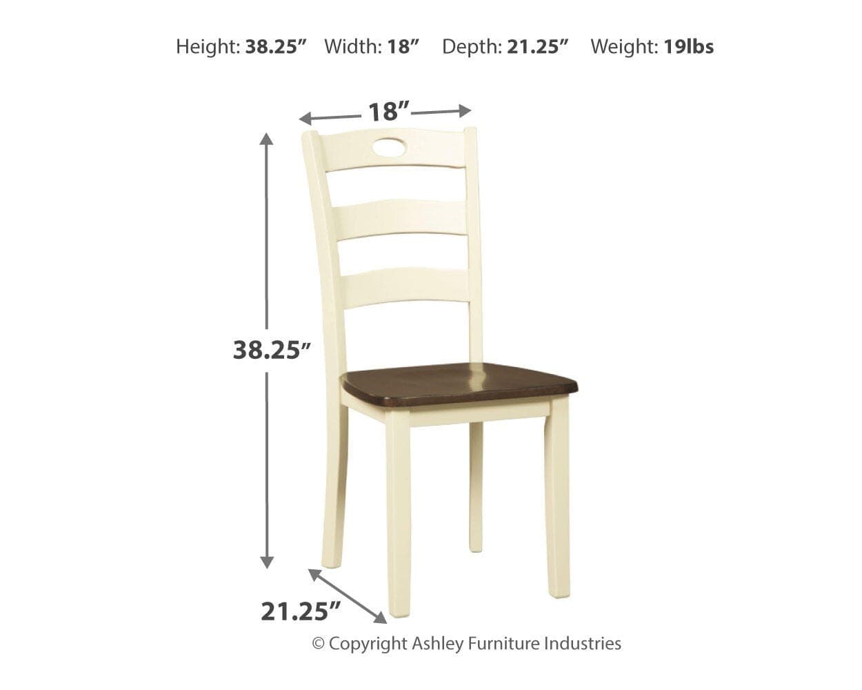 Woodanville Dining Chair — Brown/Beige & White — view 4