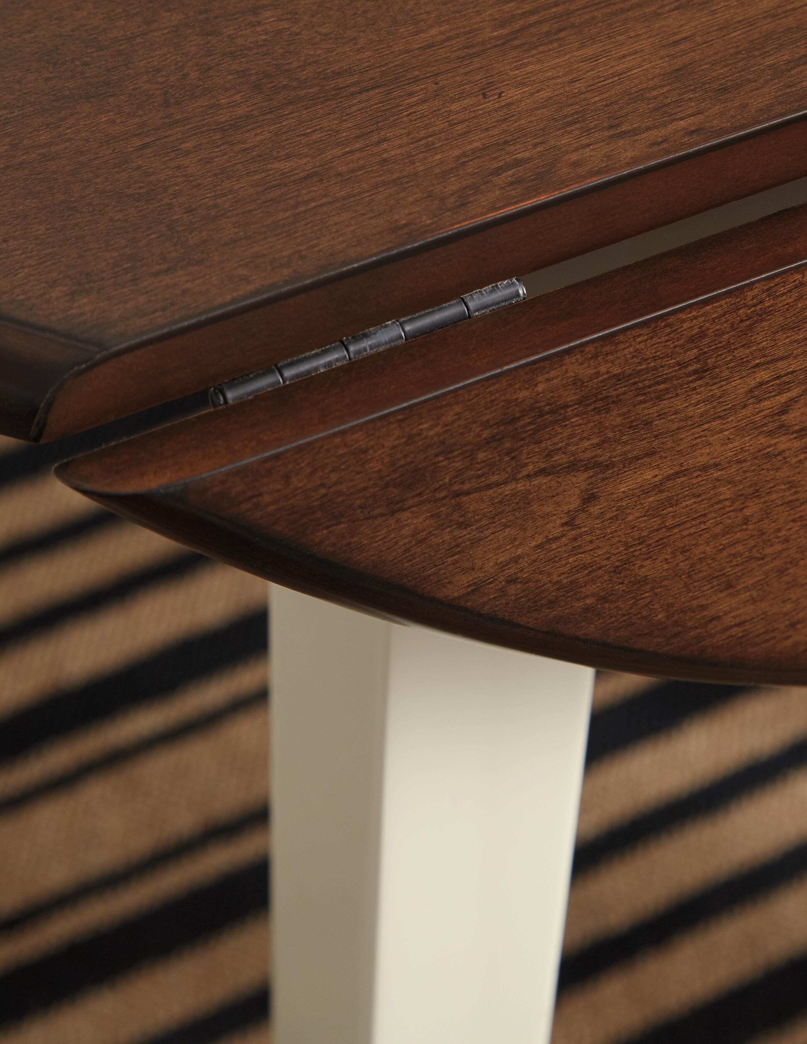 Woodanville Dining Drop Leaf Table — Brown/Beige & White — view 4