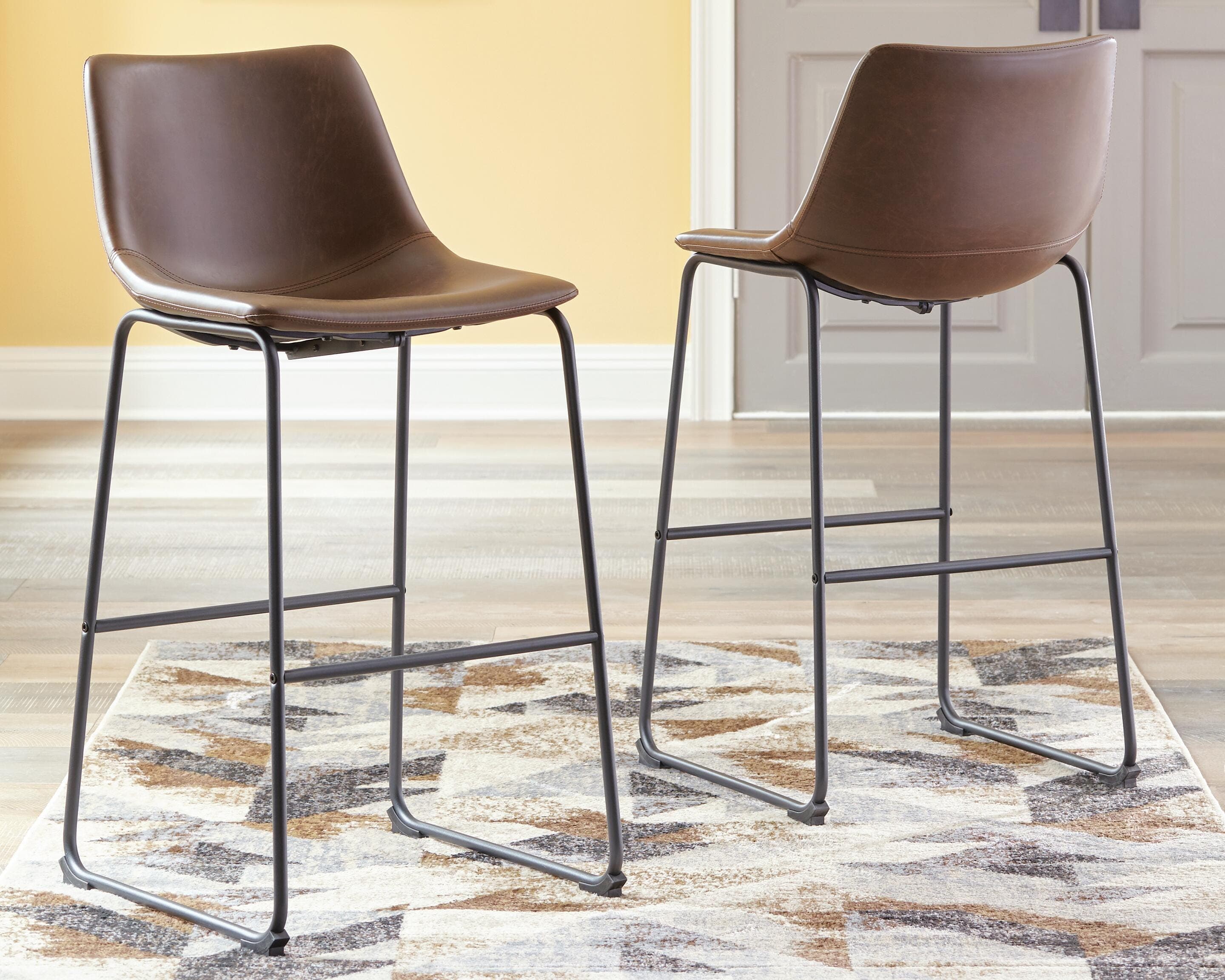 Centiar Pub Height Bar Stool — Black/Gray & Brown/Beige — view 2