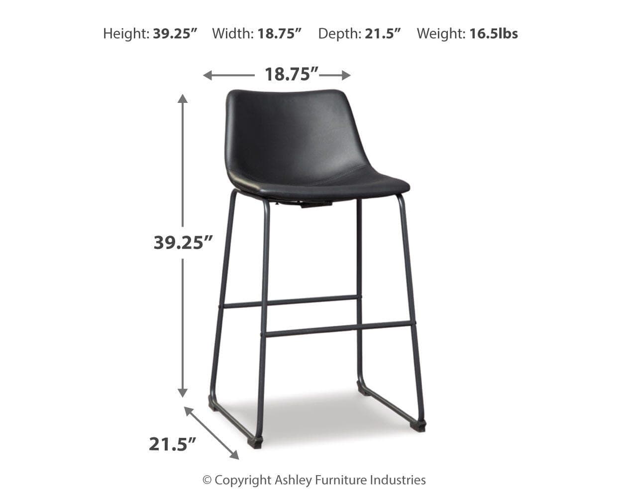 Centiar Pub Height Bar Stool — Black/Gray — view 7
