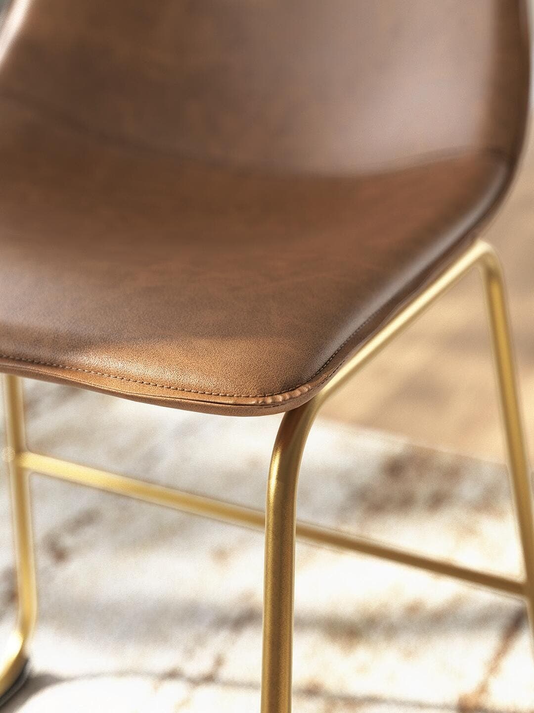 Crandox Dining Chair — Metallic & Brown/Beige — view 6