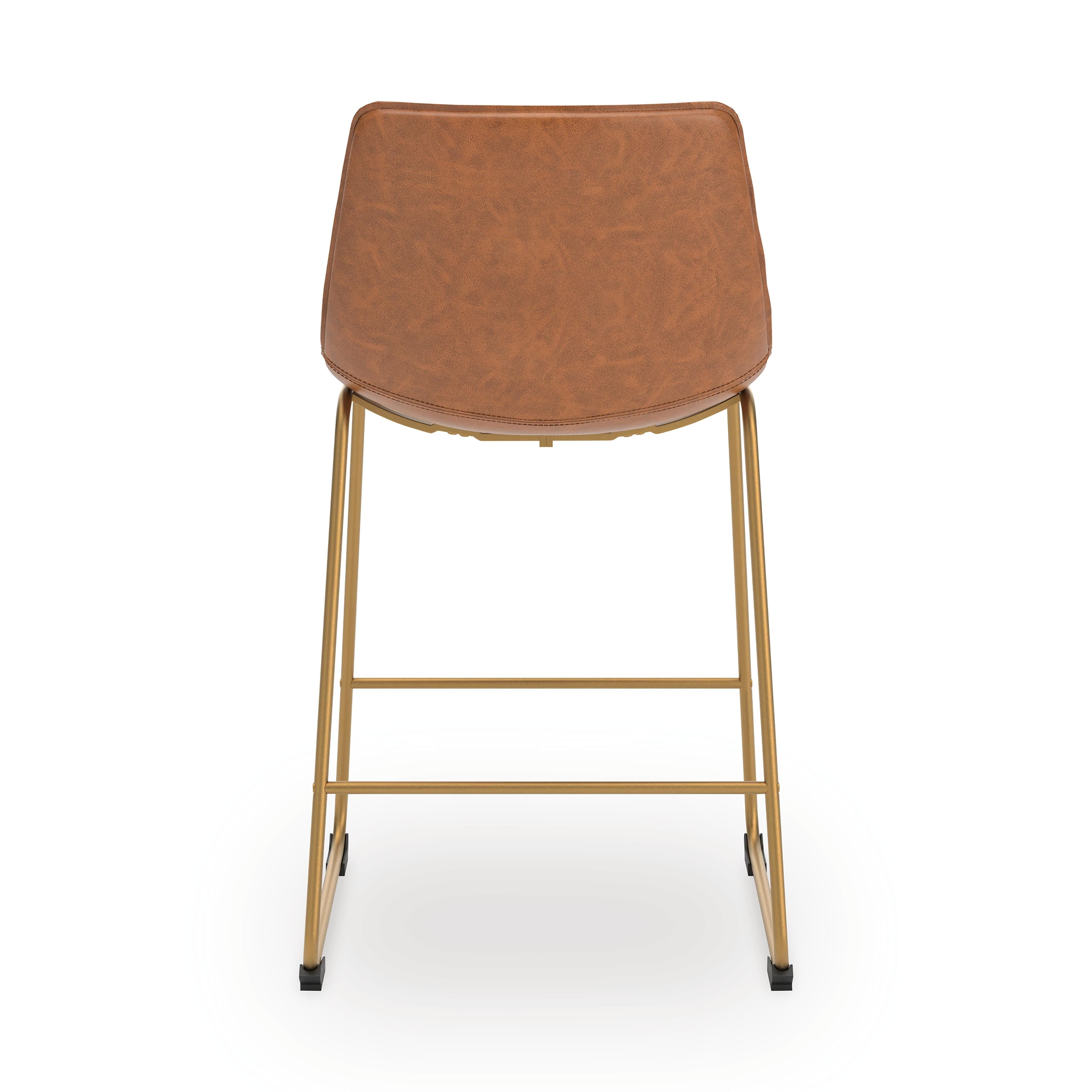 Crandox Counter Height Barstool — Metallic & Brown/Beige — view 5