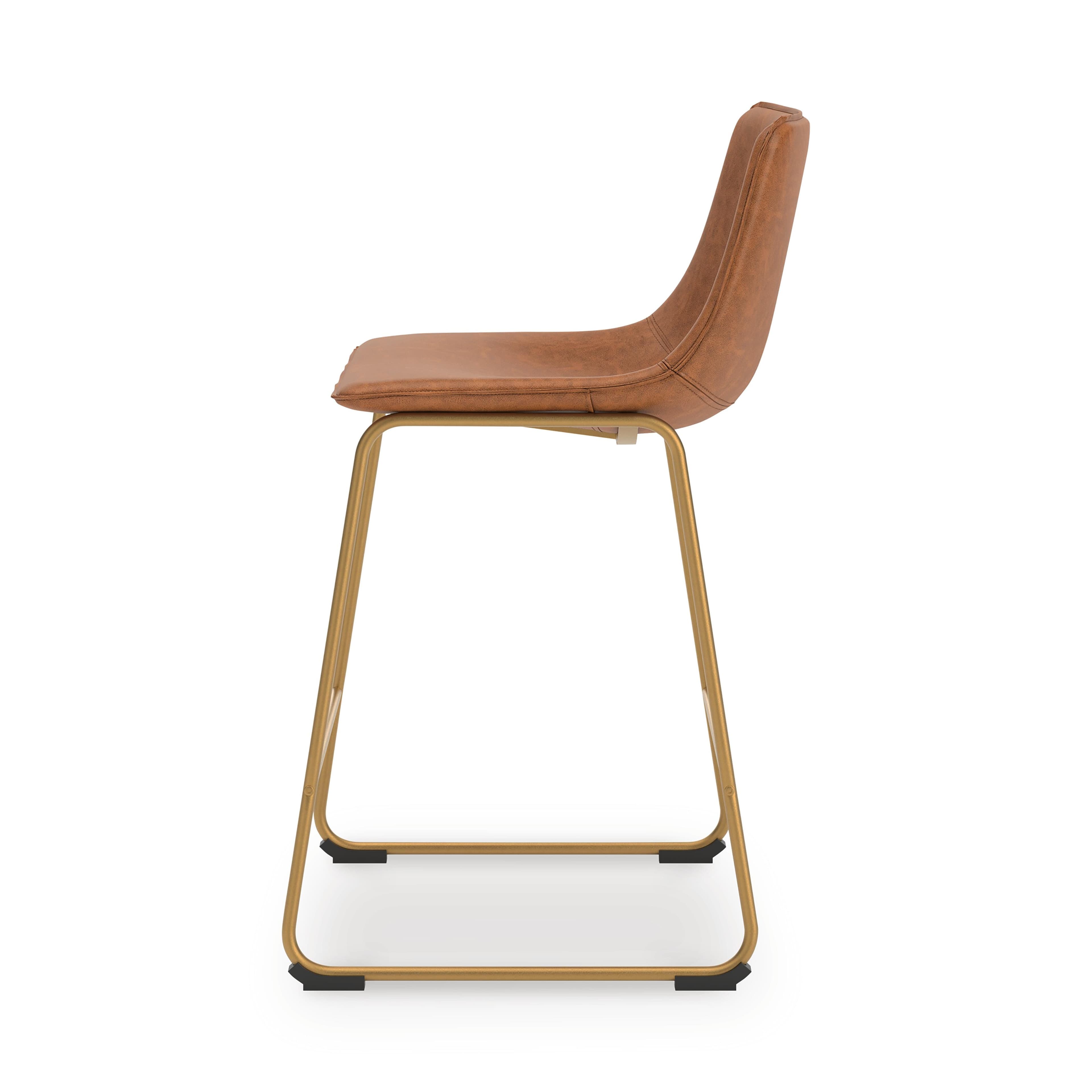 Crandox Counter Height Barstool — Metallic & Brown/Beige — view 6