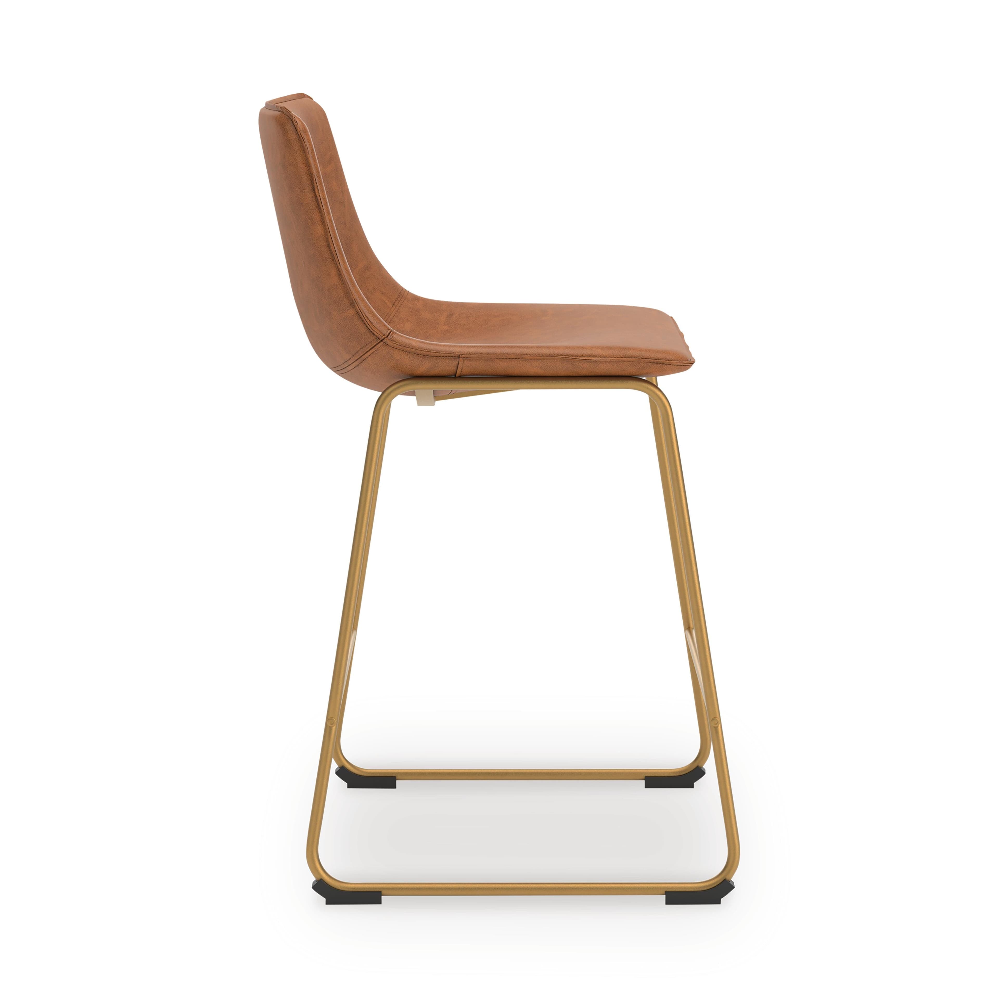 Crandox Counter Height Barstool — Metallic & Brown/Beige — view 4