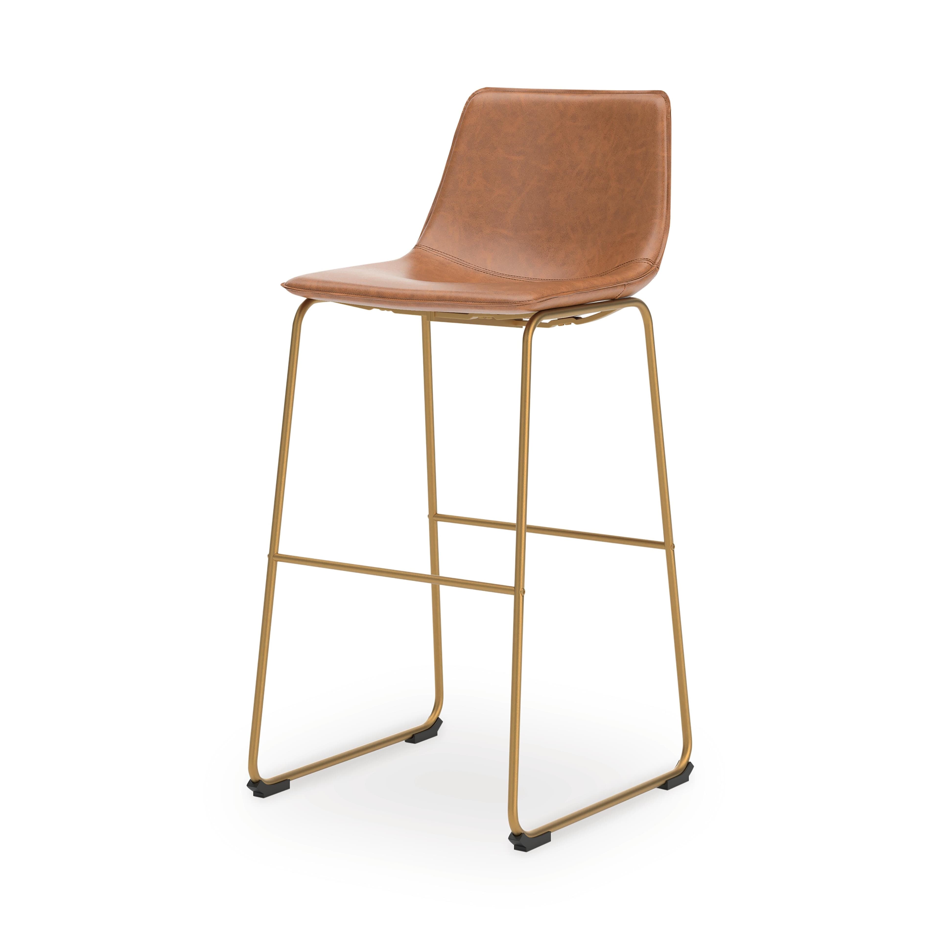 Crandox Bar Height Bar Stool — Metallic & Brown/Beige — view 7