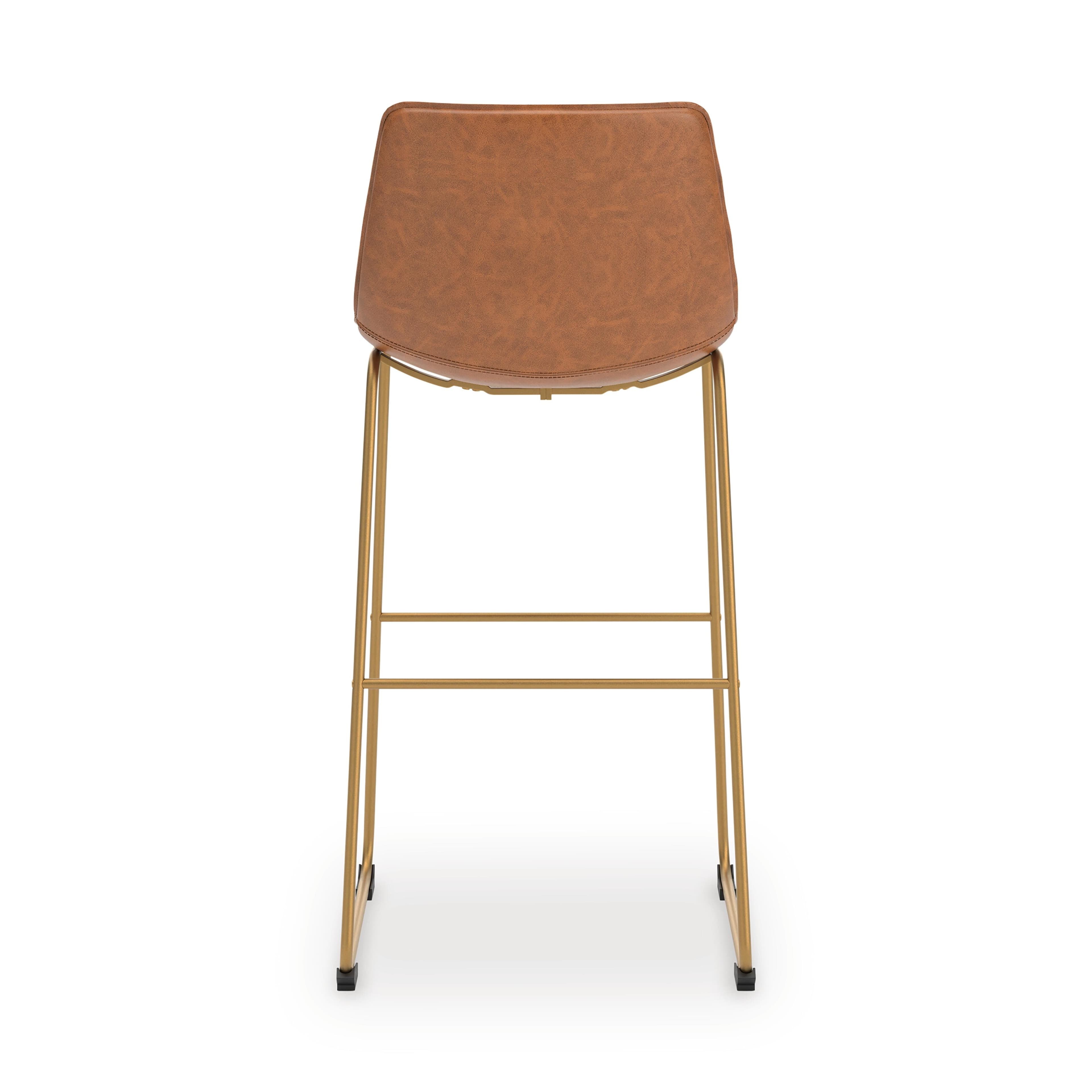 Crandox Bar Height Bar Stool — Metallic & Brown/Beige — view 5