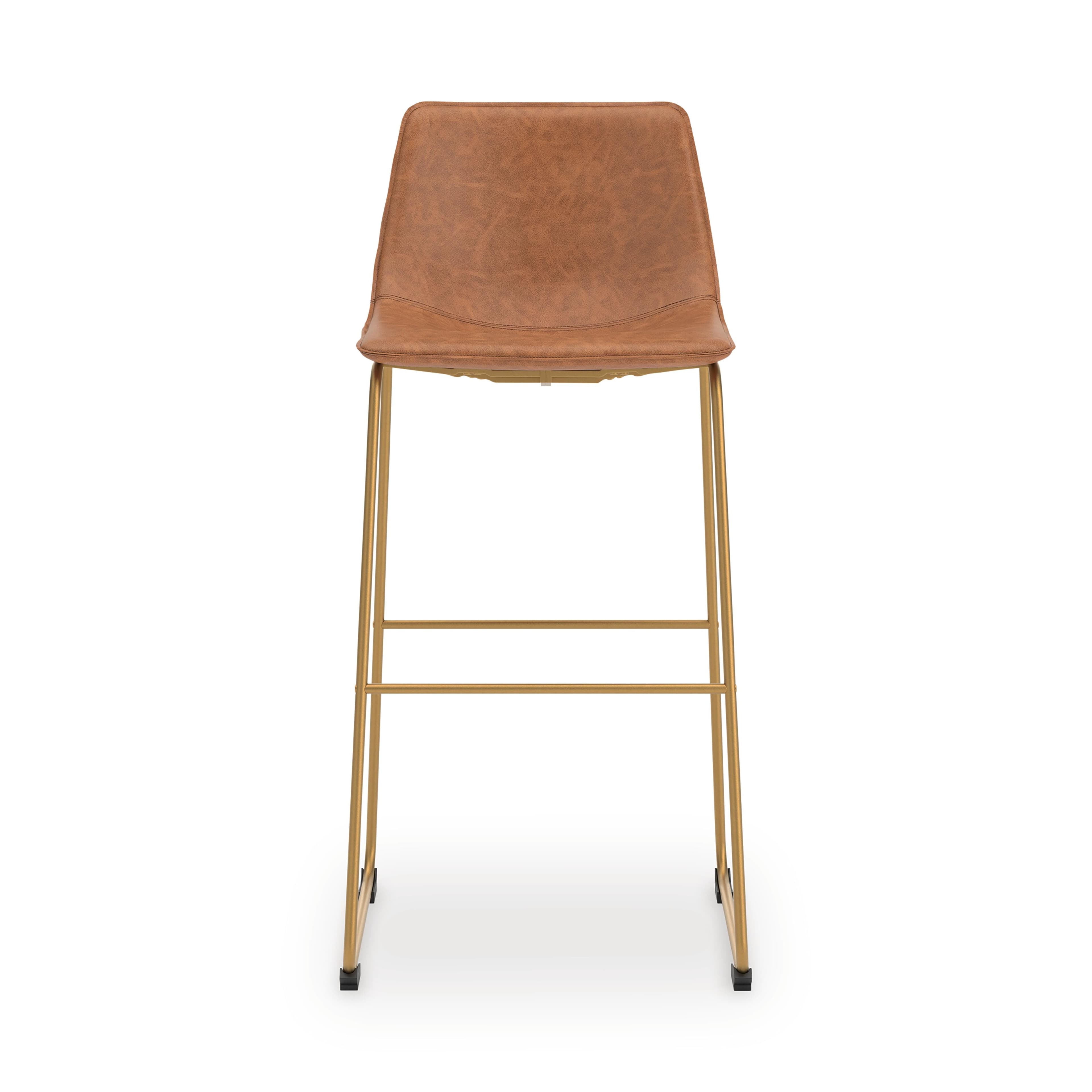 Crandox Bar Height Bar Stool — Metallic & Brown/Beige — view 2
